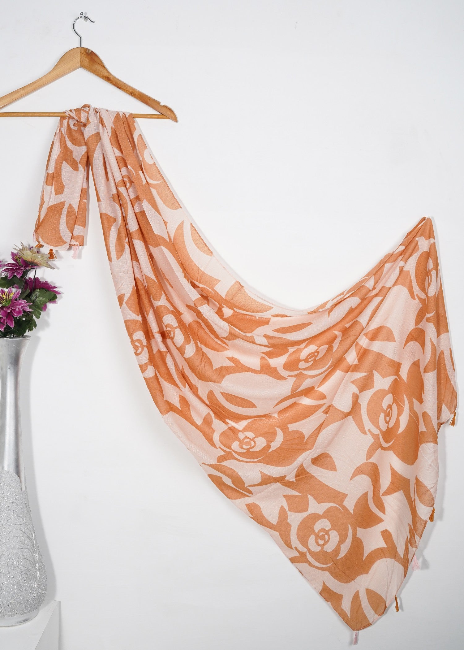 slub lawn Hijab in Orange