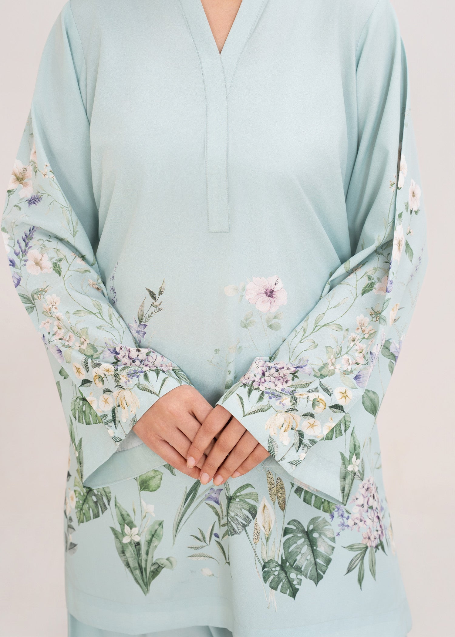 poly lawn Co Ord Sets in Ice blue
