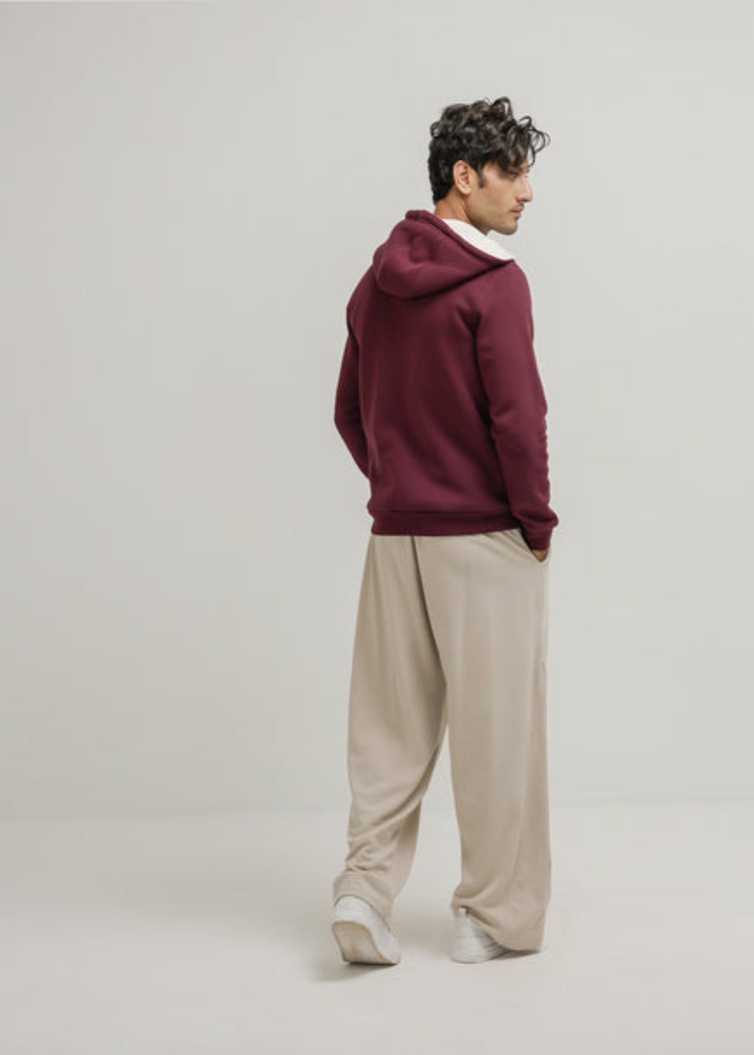 polycotton Hoodie in Maroon
