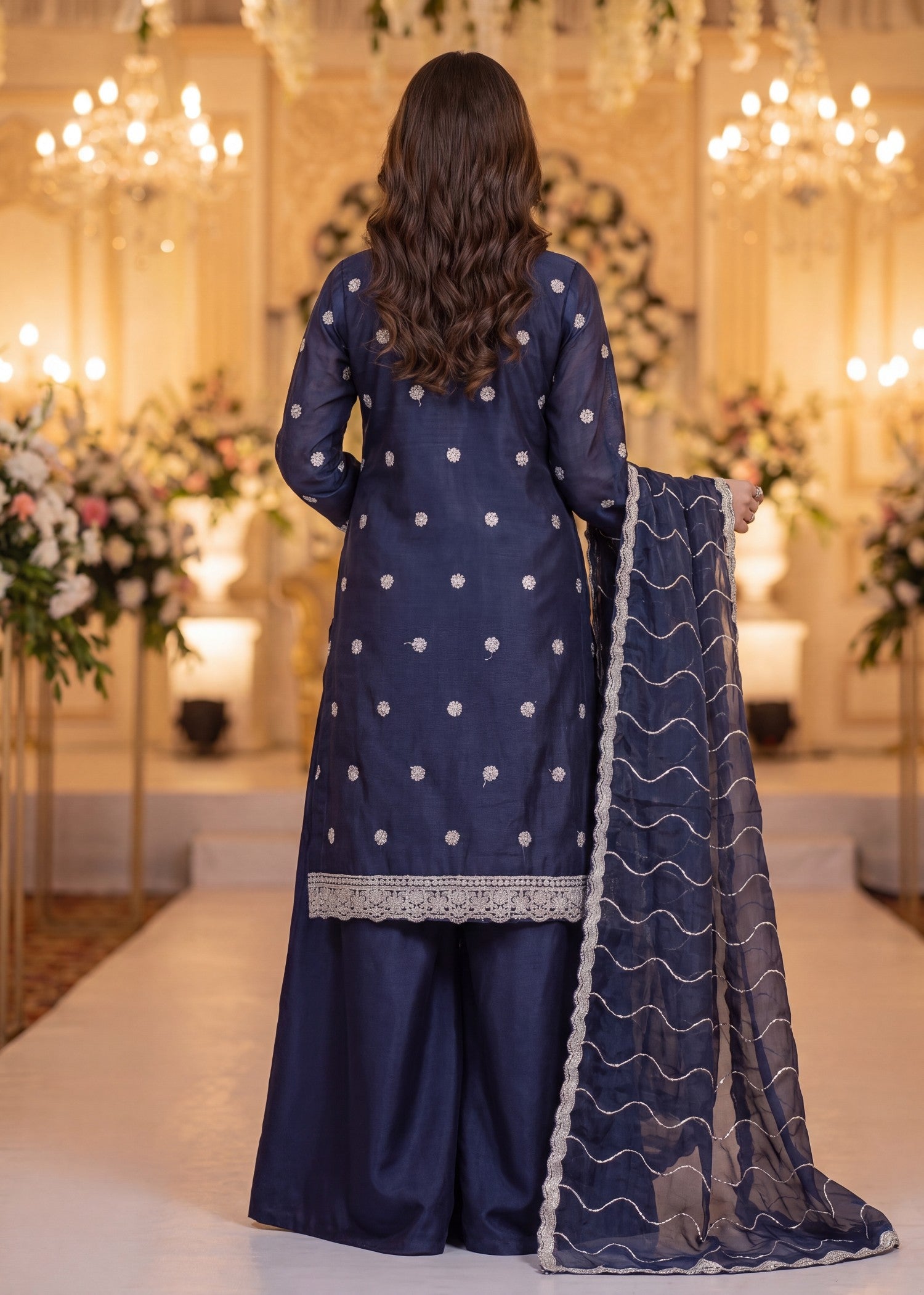 net Unstitched in Navy blue