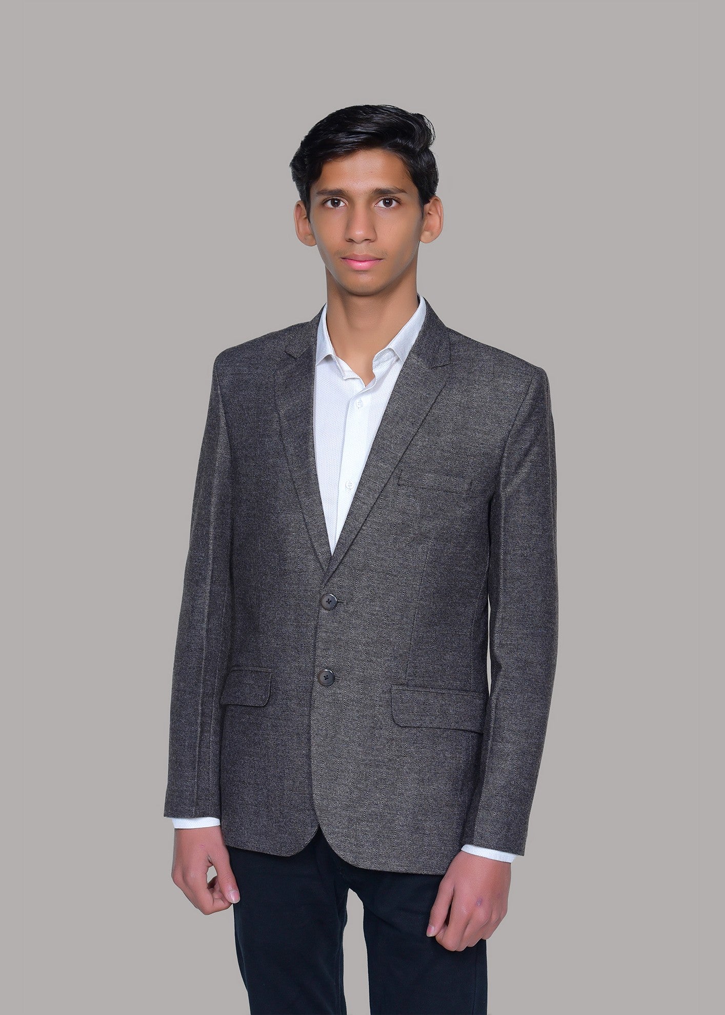 wool Coat in Charcoal
