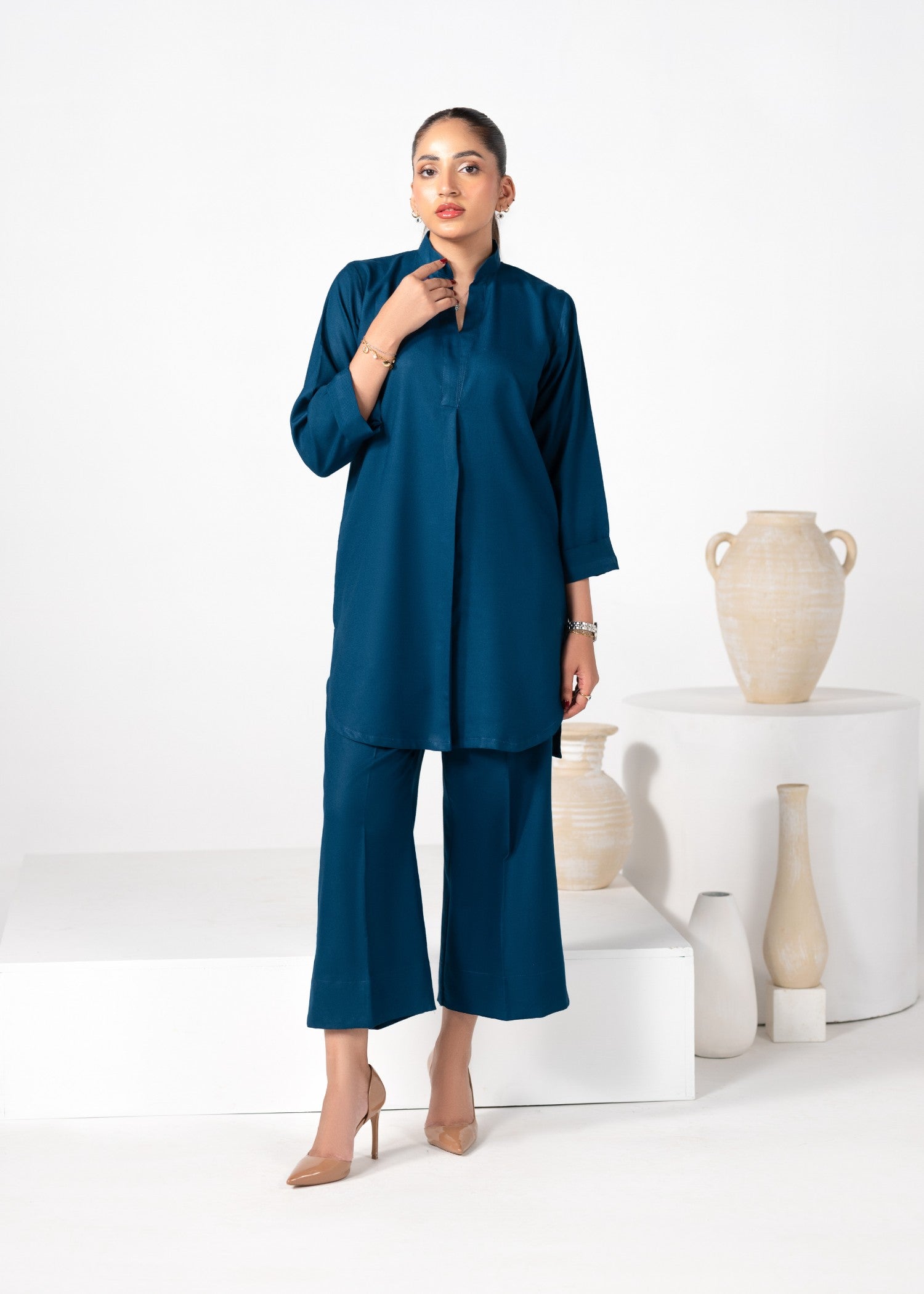 karandi Co ord Sets in Navy blue