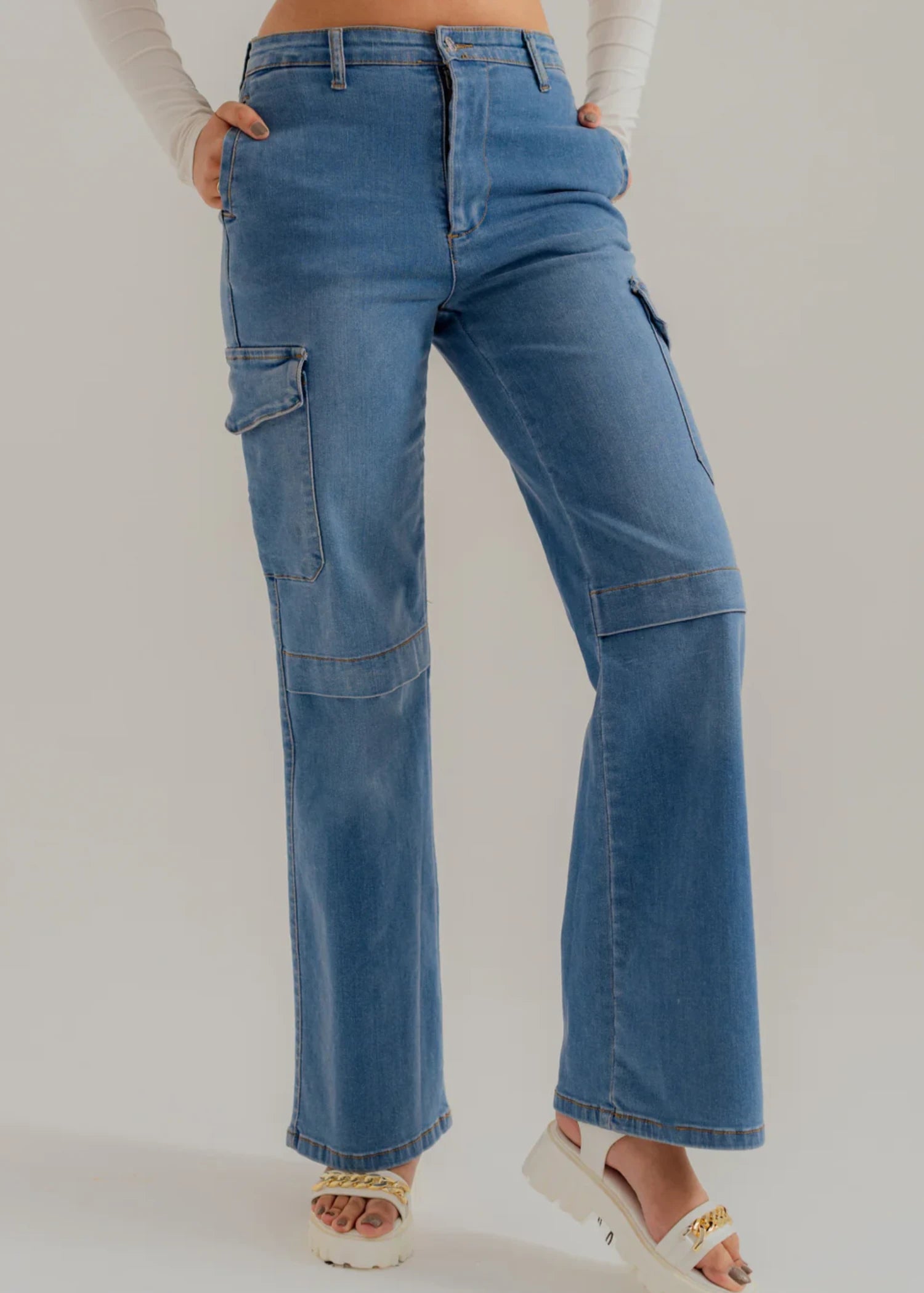 cotton Jeans in Royal blue