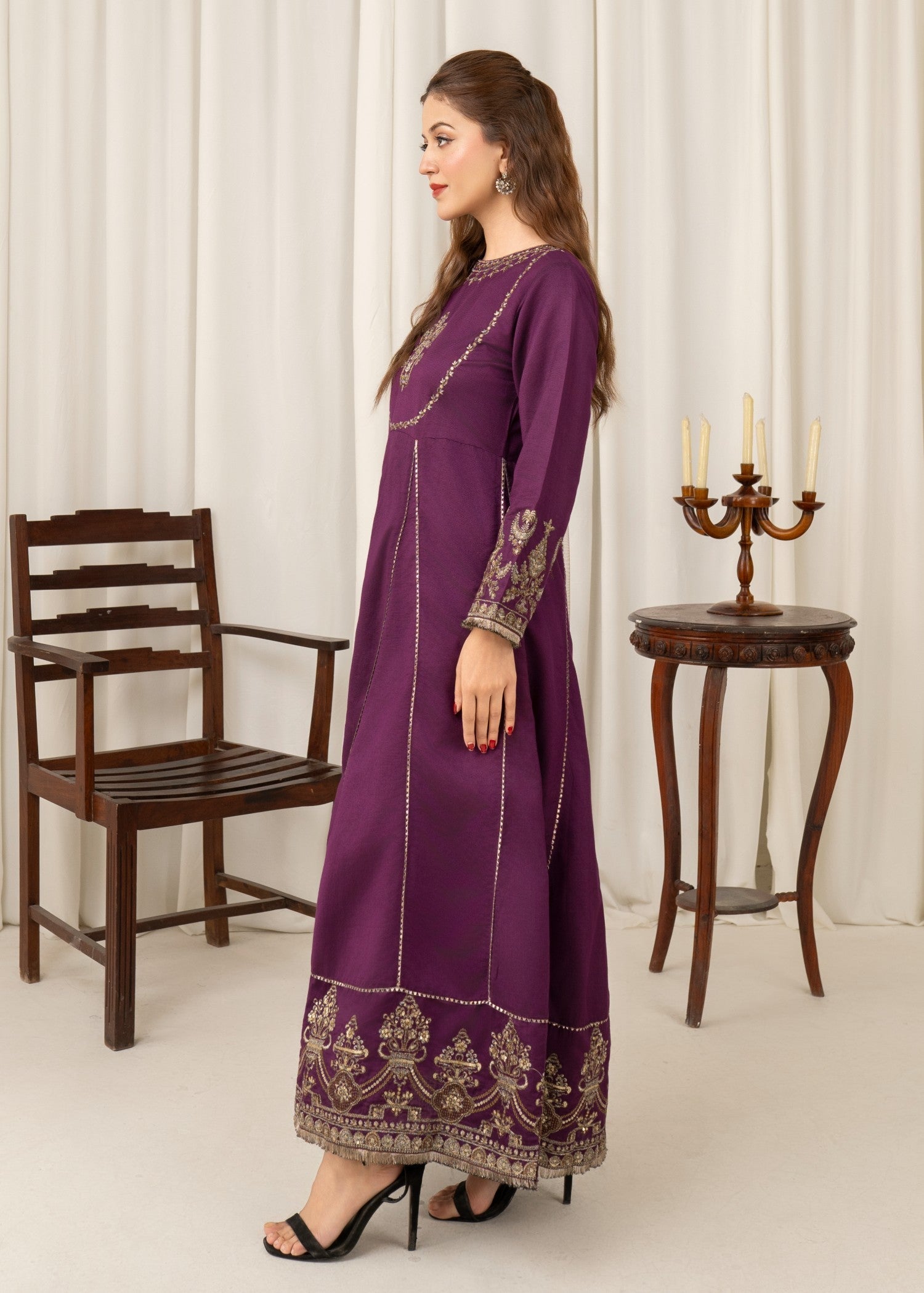 poly organza Maxi in Purple