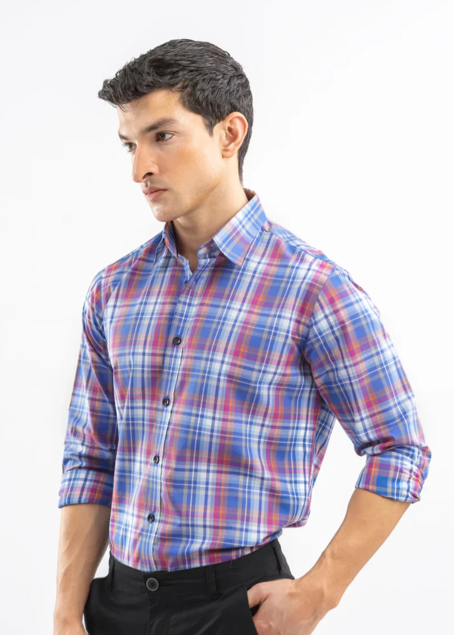 cotton Formal Shirt in Royal blue