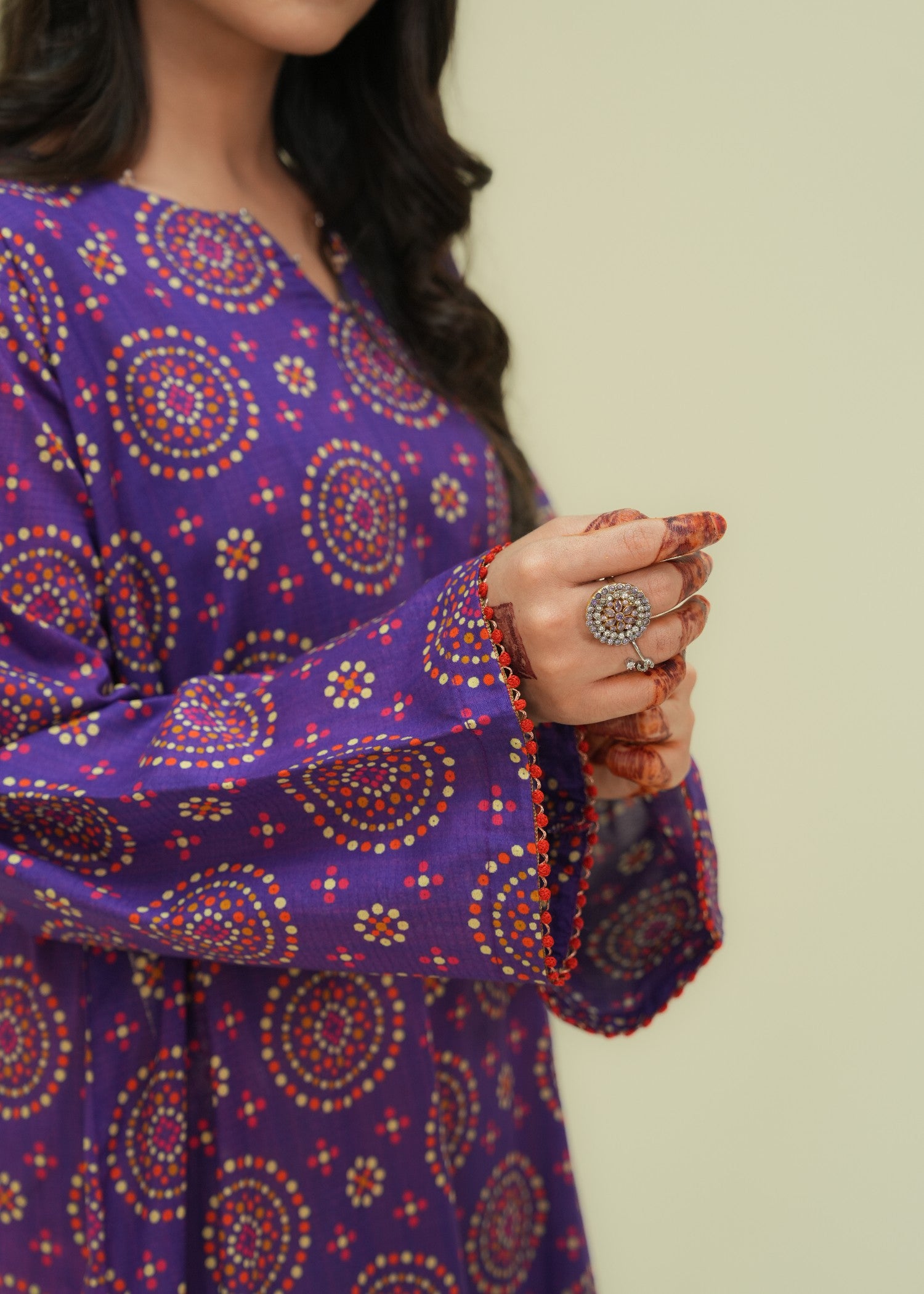 lawn Kaftan in Royal purple