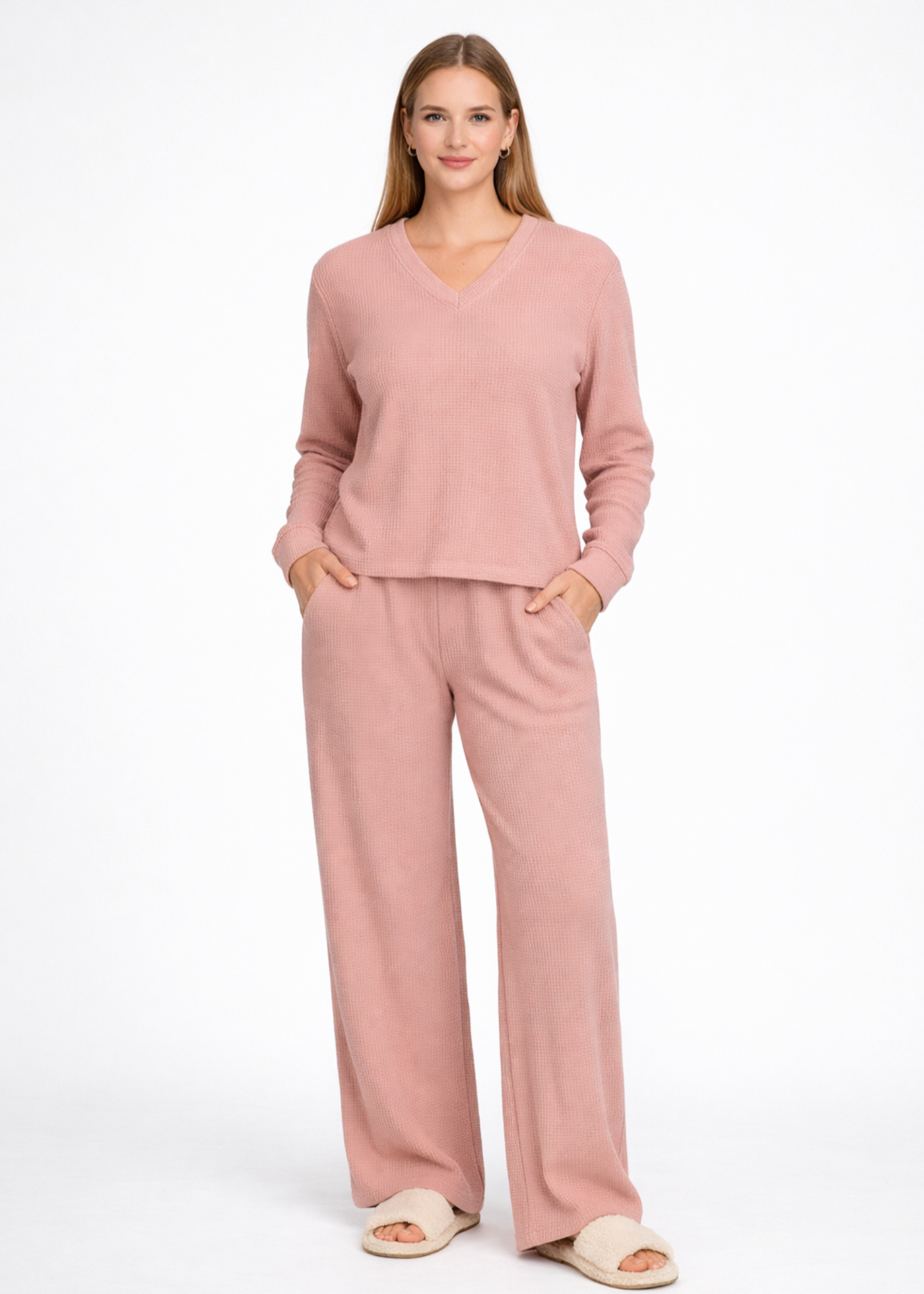 herringbone Co Ord Sets in Pink