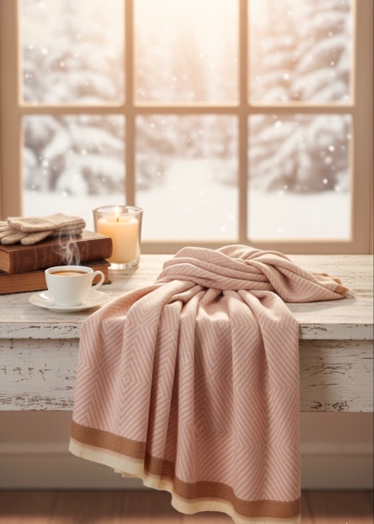 wool Hijab in Rose pink