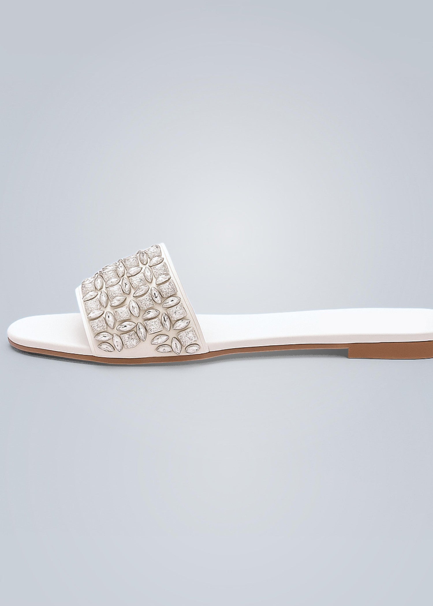 Slides in White by - High Quality Women Slides LXT8142