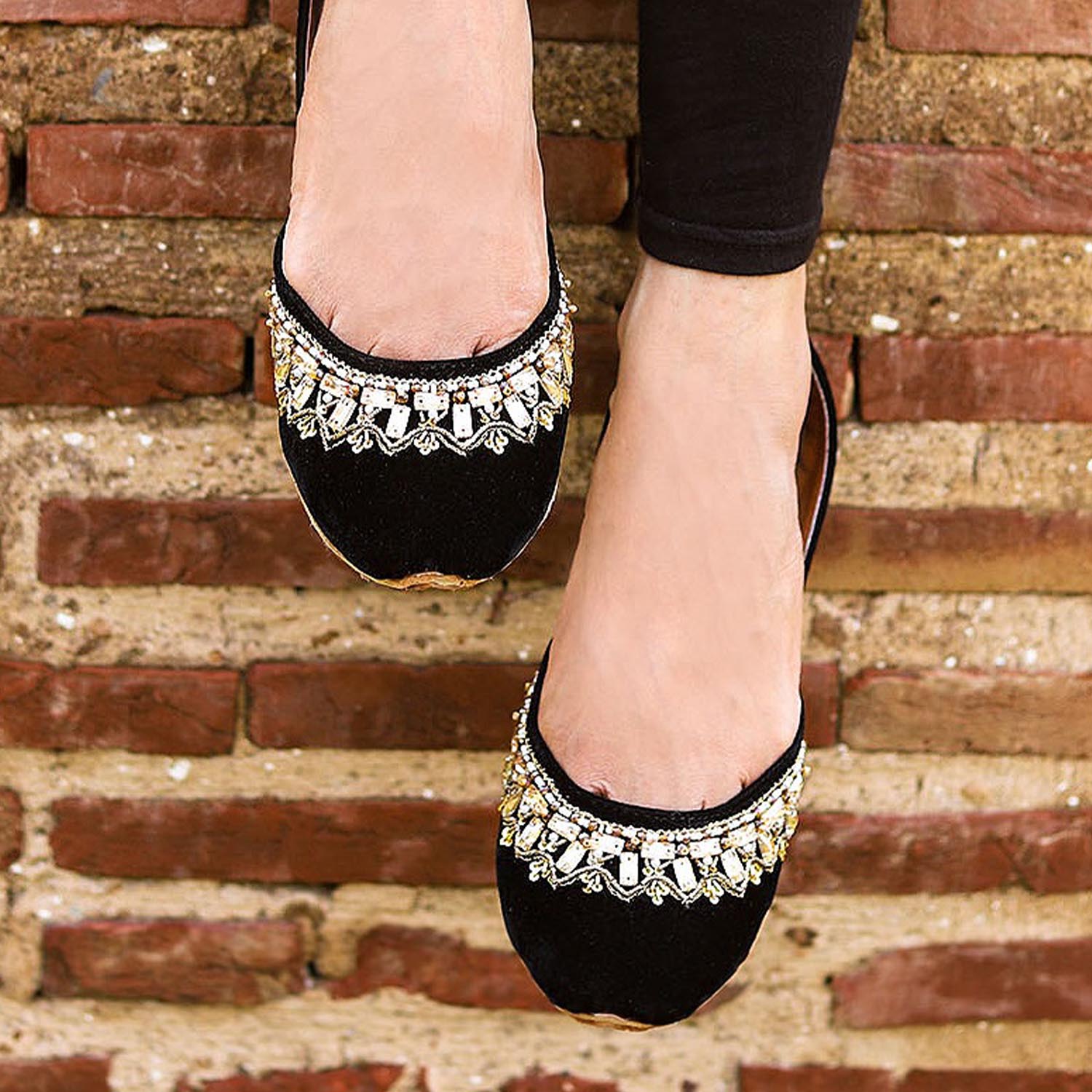 Khussa in Black by - High Quality Women Khussa OYT6665
