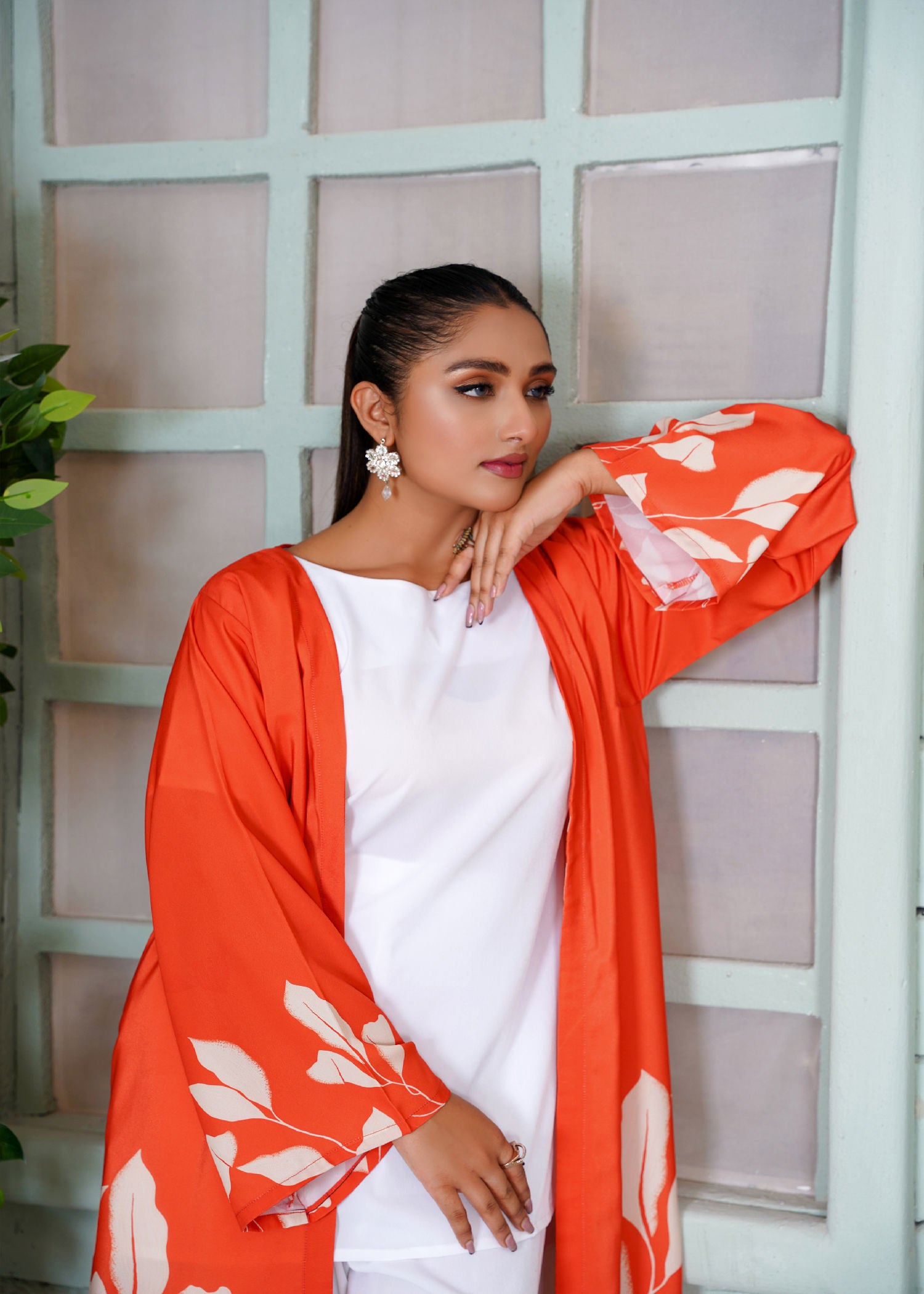 crepe Gown in Pumpkin orange