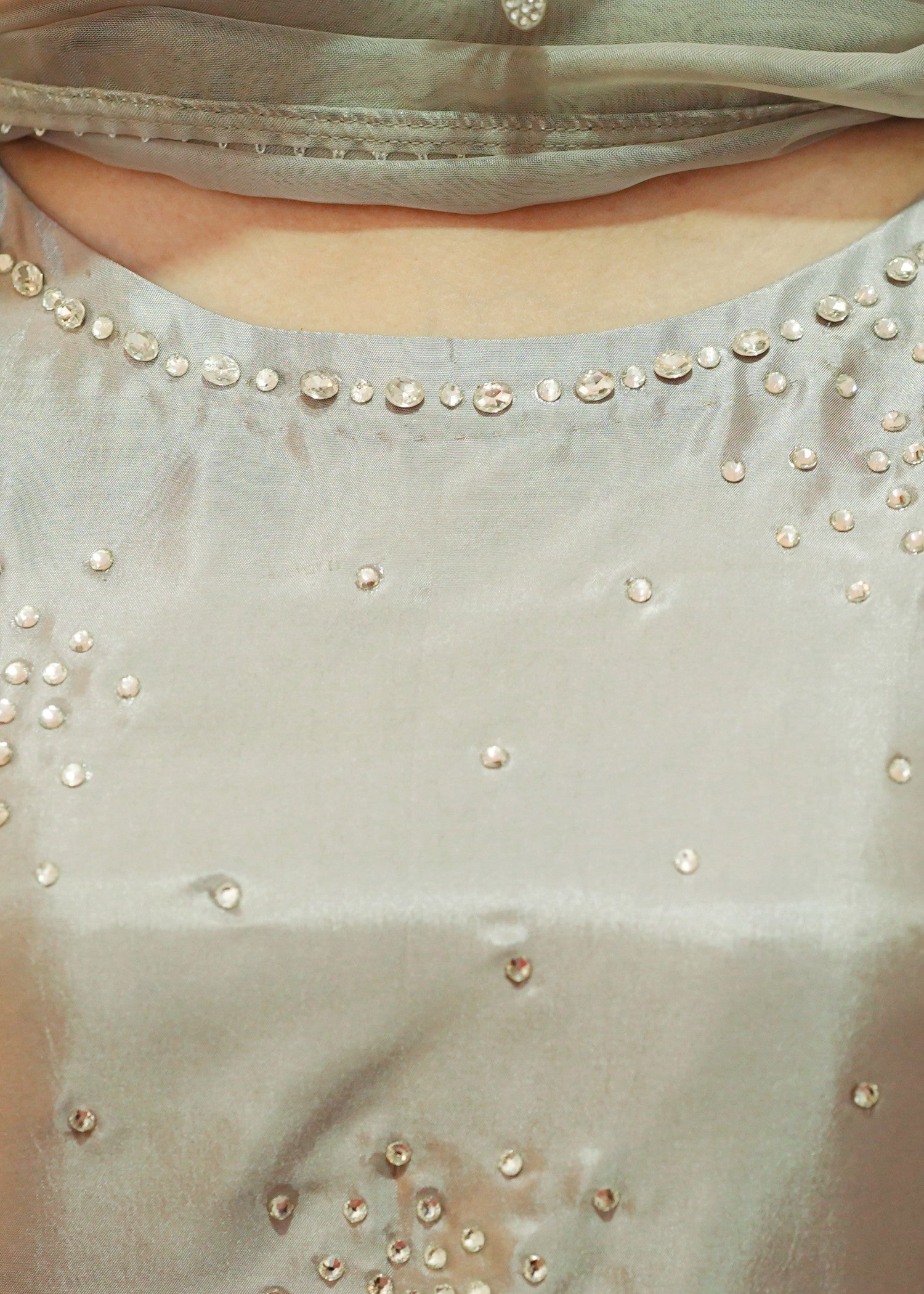 korean raw silk Kurta Set in Silver
