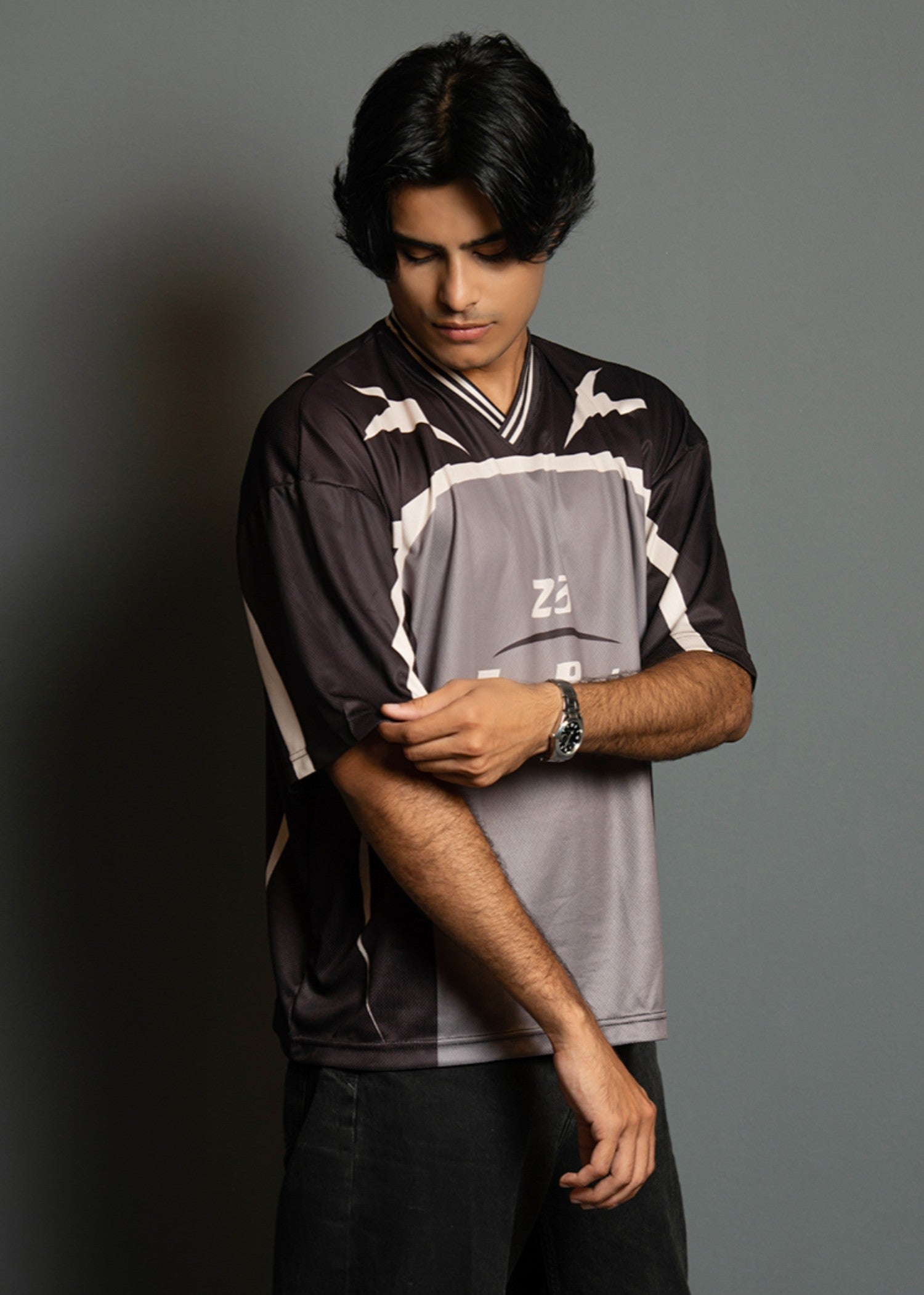 polyester T Shirt in Iron grey