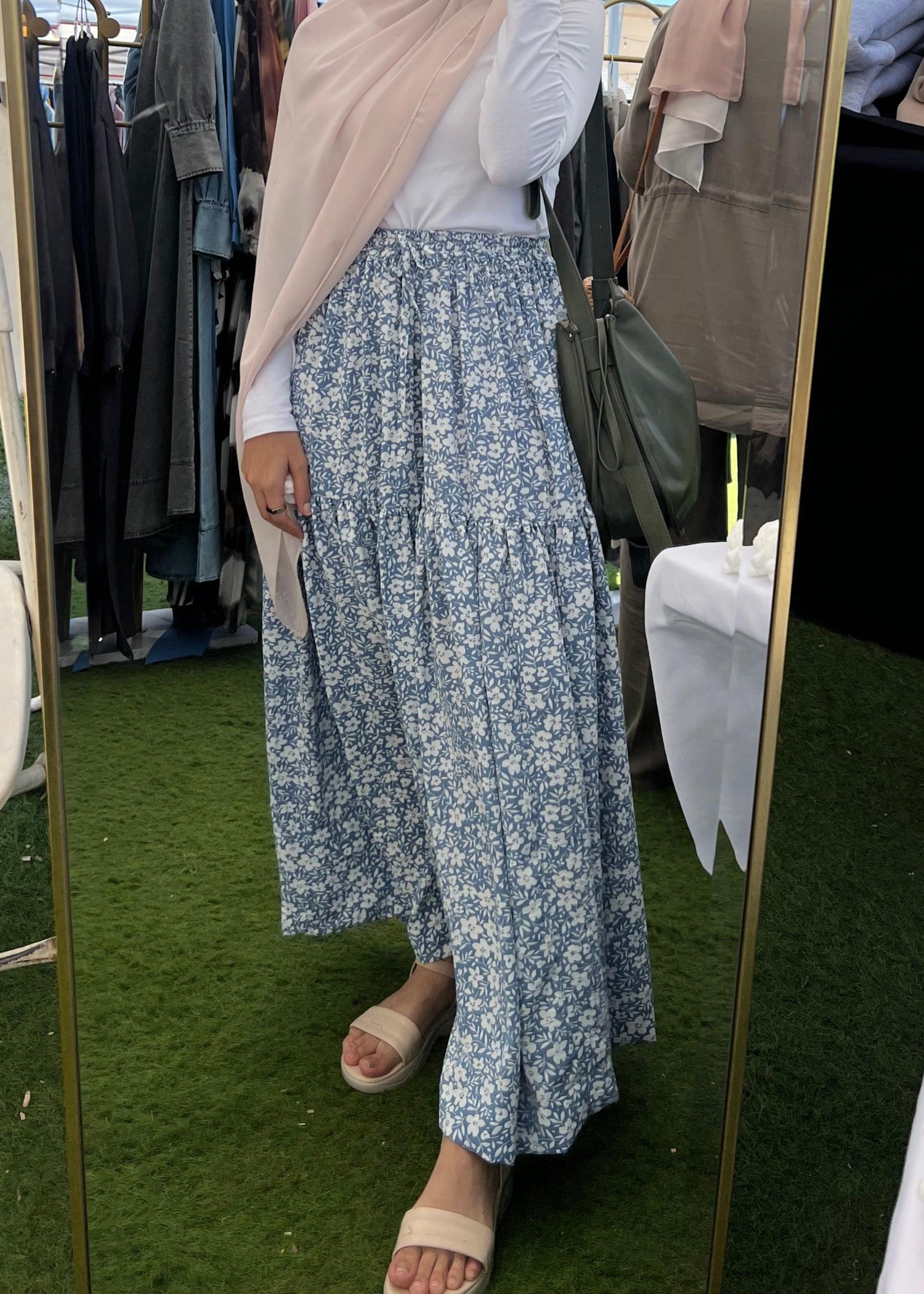 georgette Skirt in Light blue