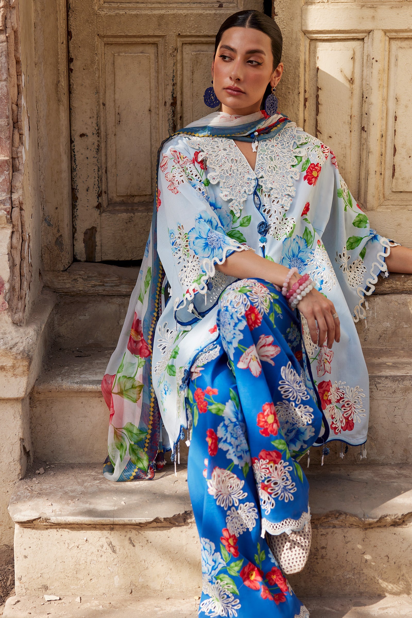 Festive Luxury Lawn – Blue Poppy (Z-02)