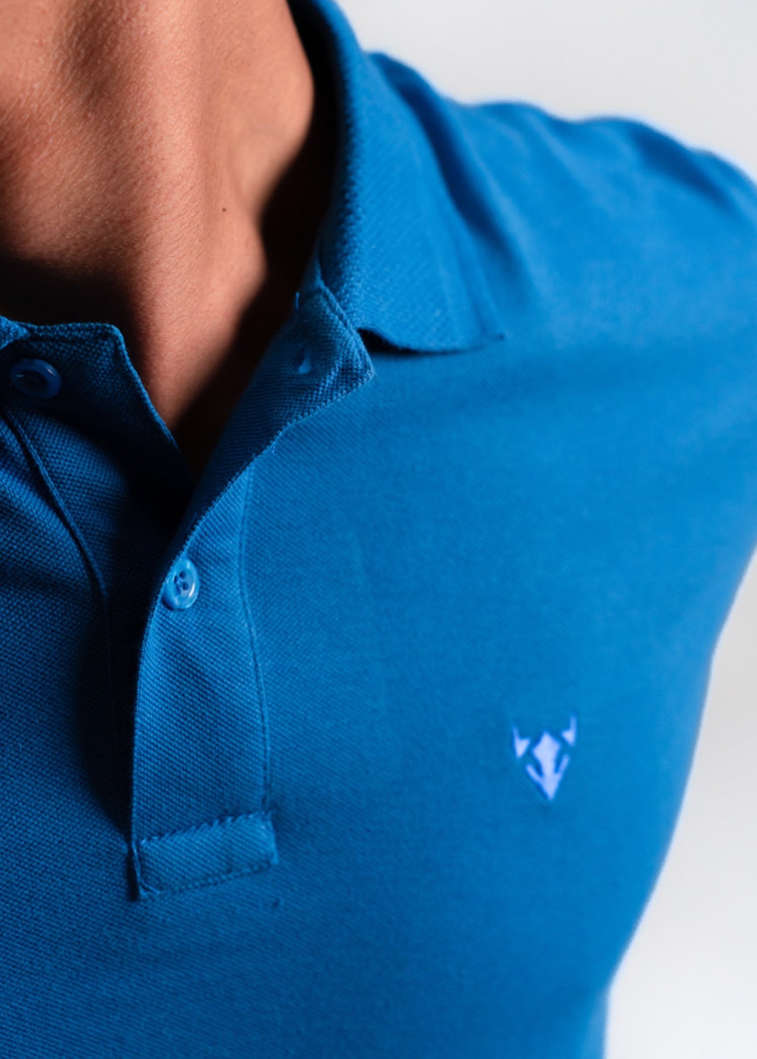 cotton-spandex Polo Shirt in Royal blue