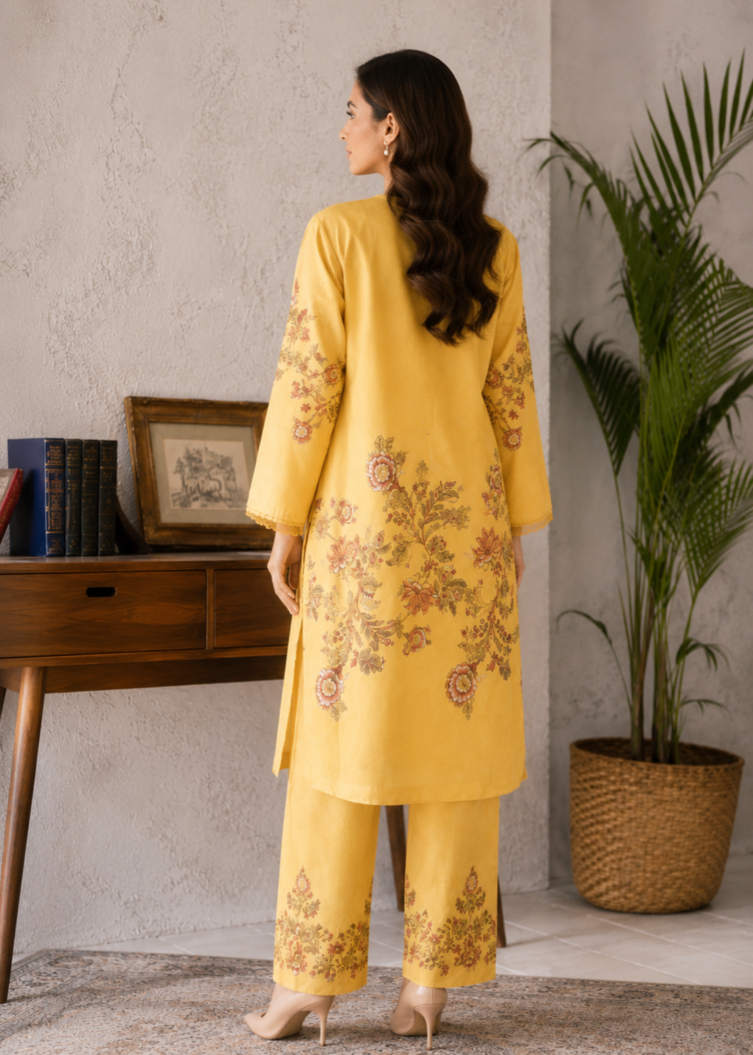 poly lawn Co Ord Sets in Lemon, green