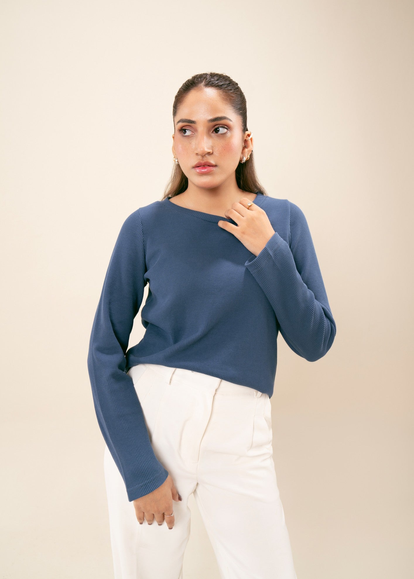 cotton viscose Sweater in Blue
