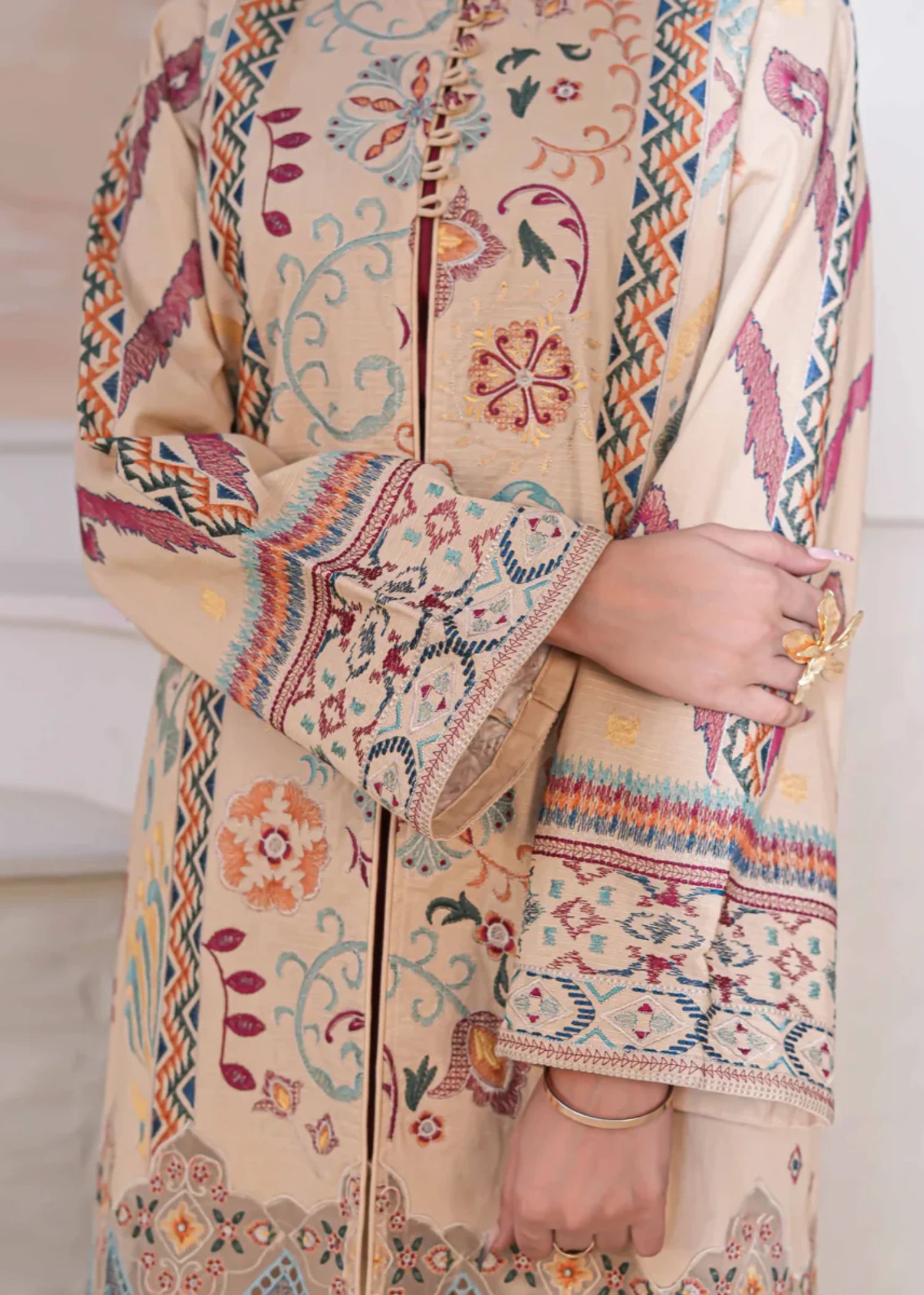 lawn Gown in Beige