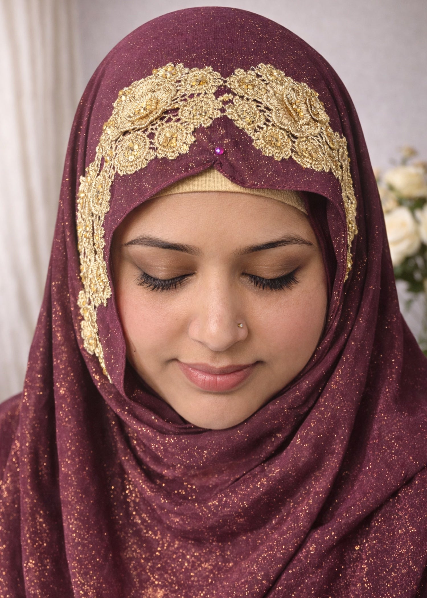 georgette chiffon Hijab in Brown
