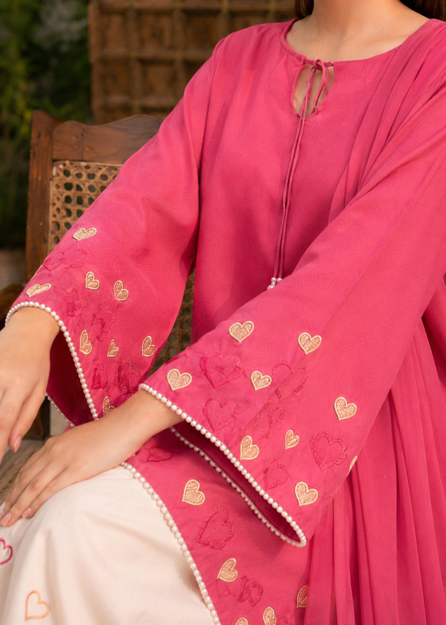 cotton linen Kurta Set in Off-white