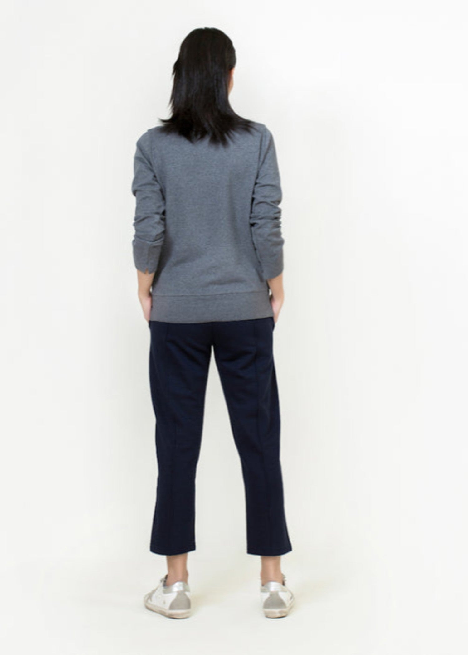 polyester-spandex Turtle Neck in Grey