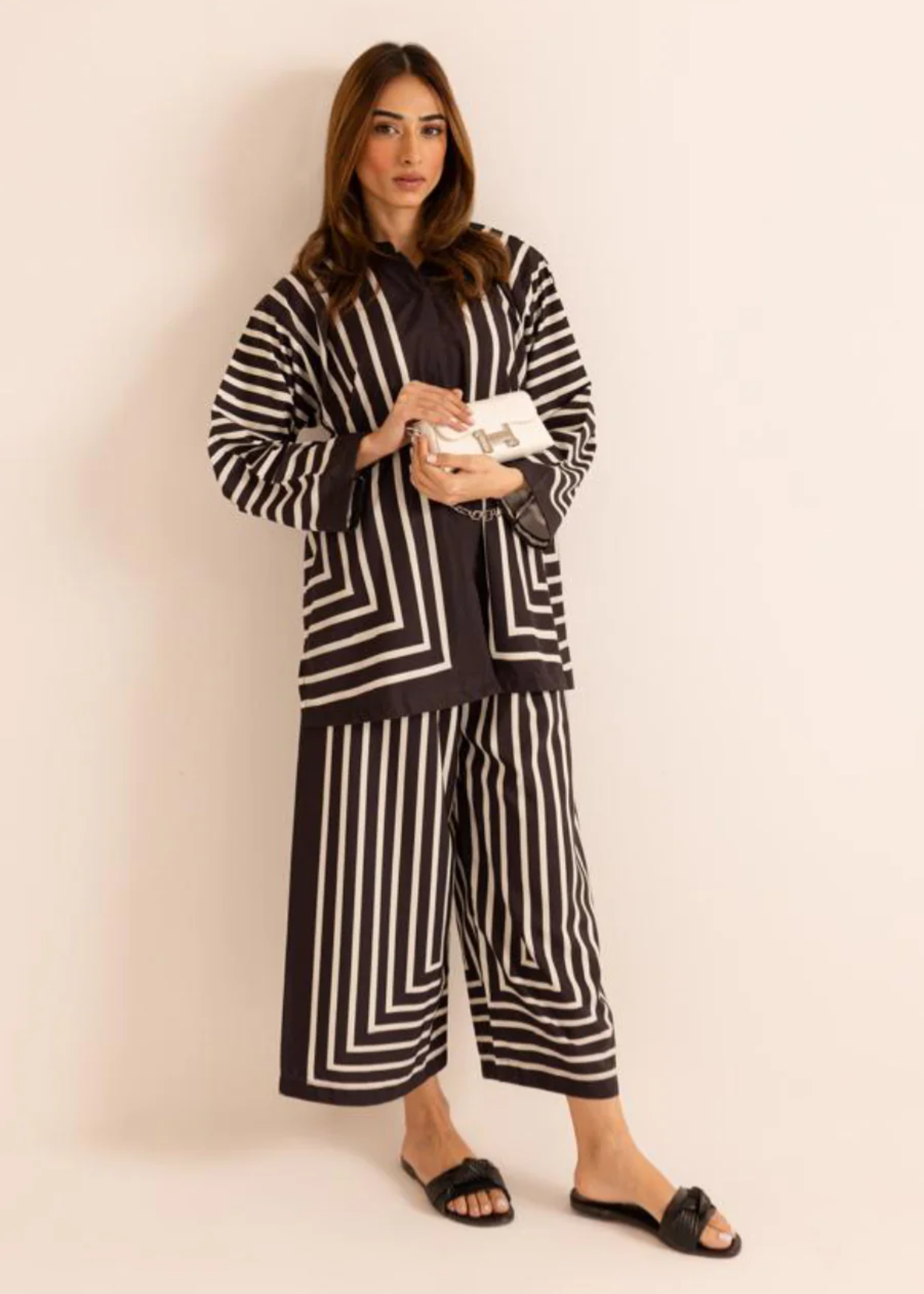 poly lawn Co Ord Sets in Black