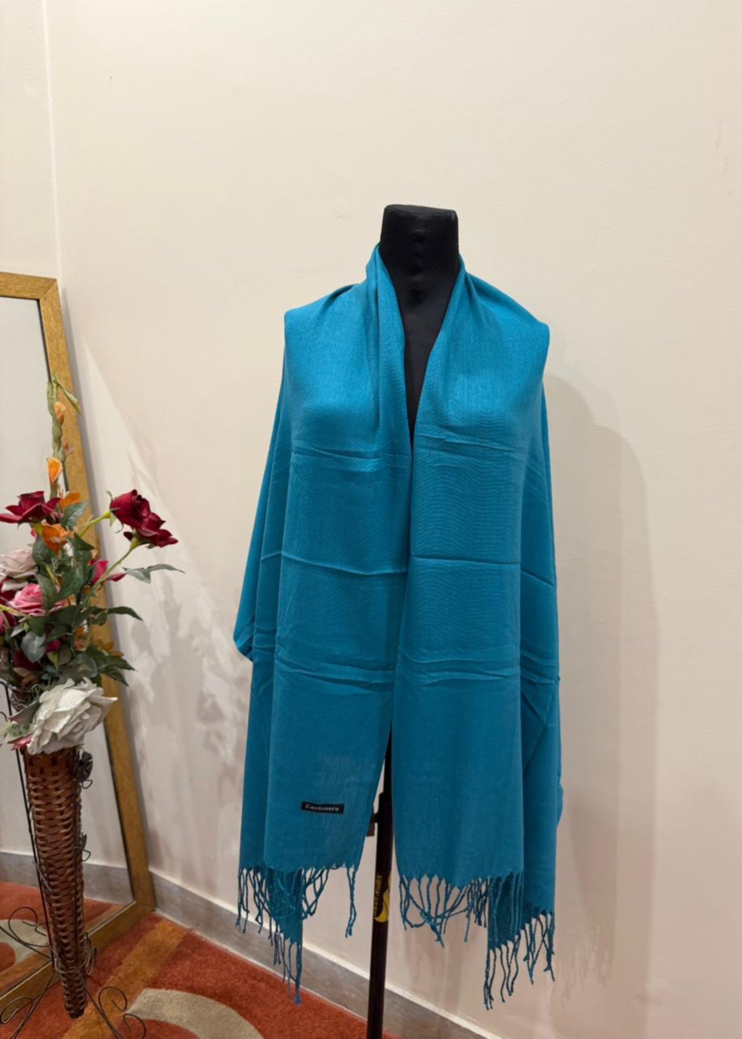 cashmere wool Hijab in Bondi blue