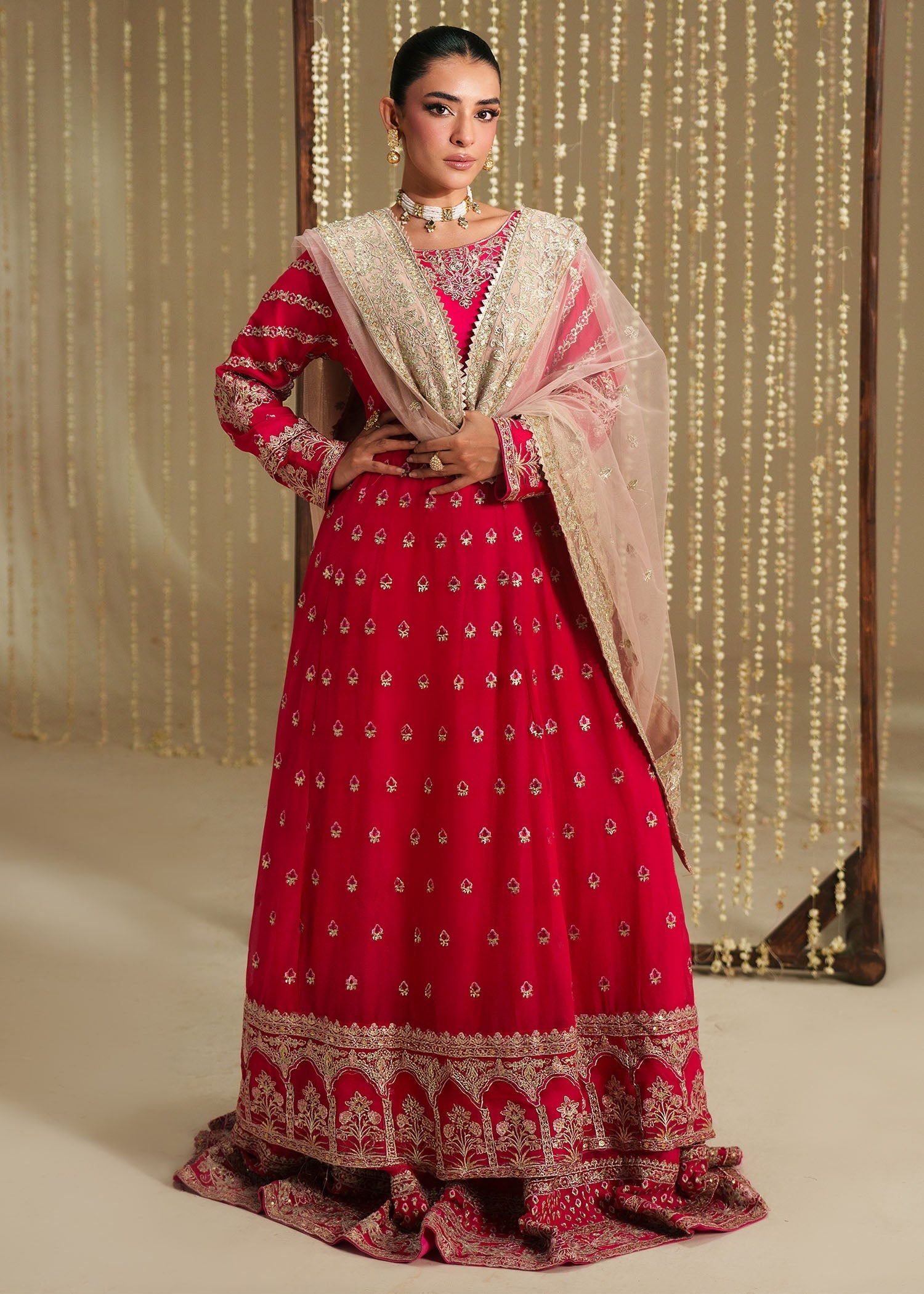 chiffon Maxi in Shocking pink