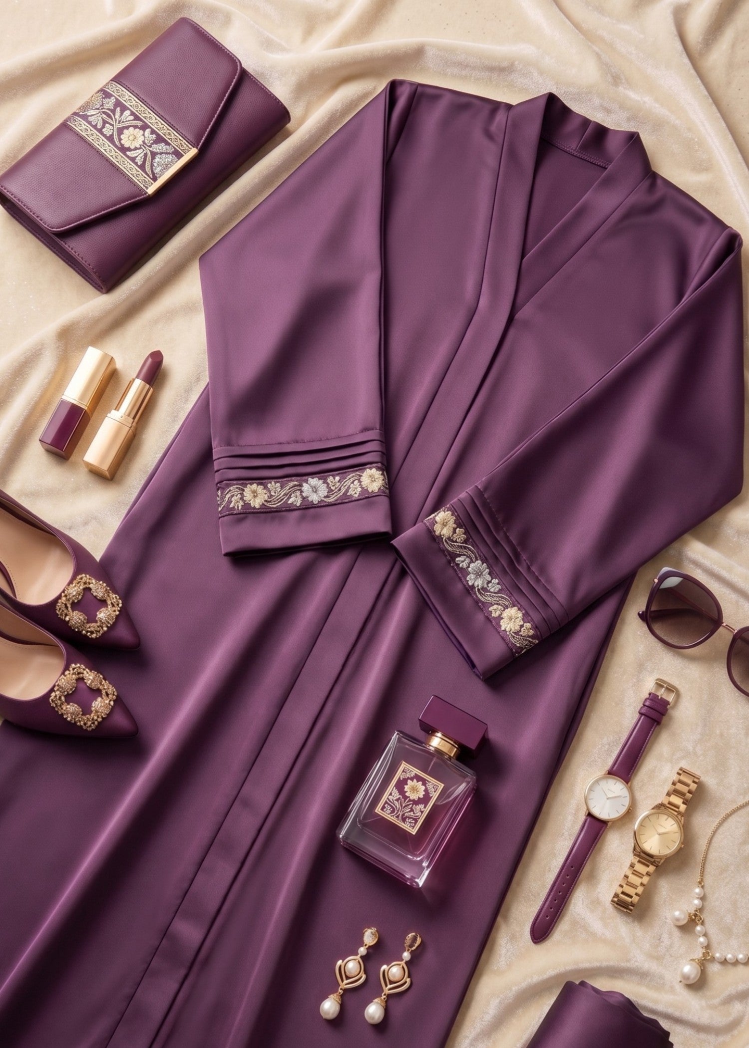 nidha Abaya in Plum