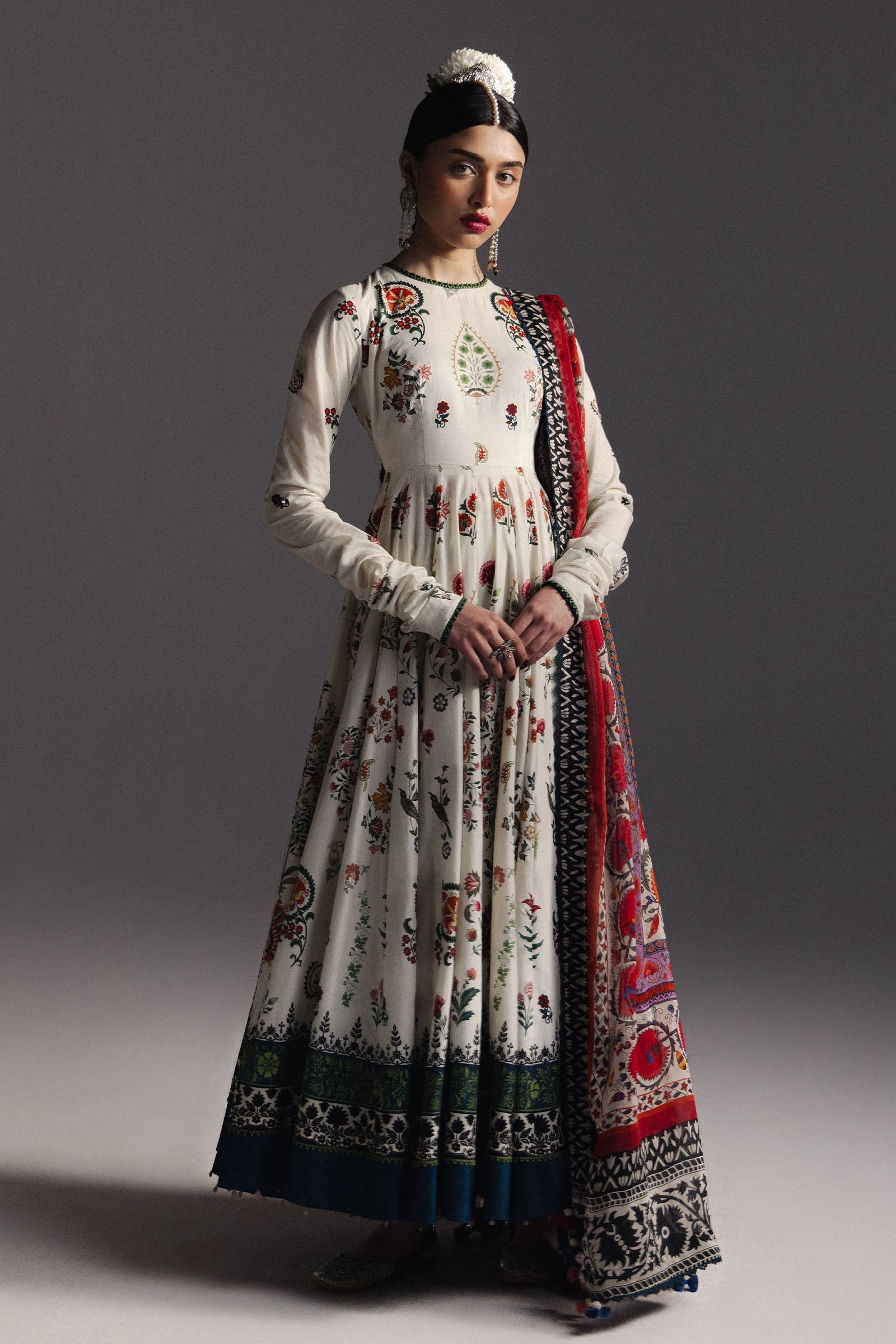 Anarkali Festive Luxury Lawn – Mehruba-D10
