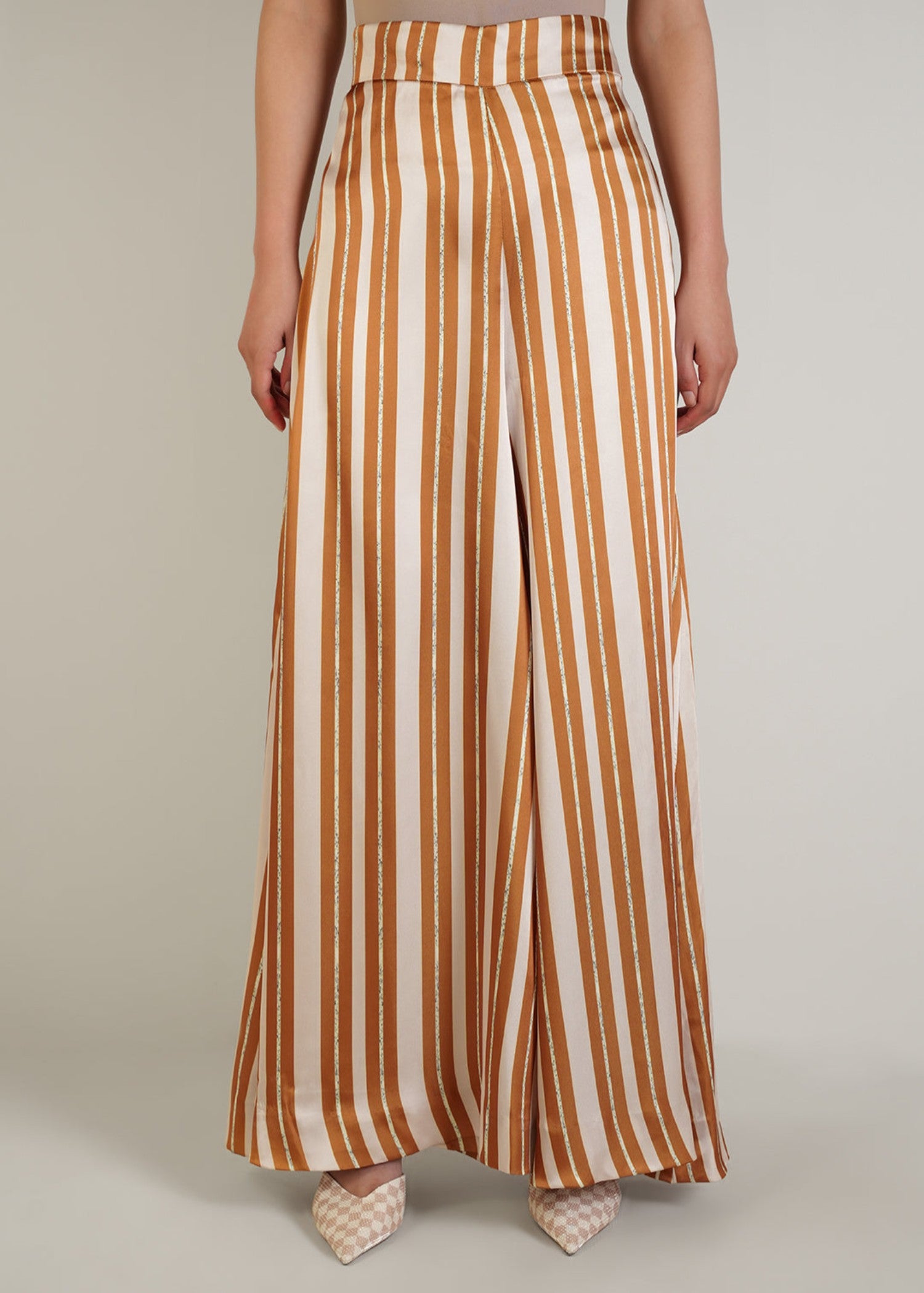 silk charmeuse Trousers in Multi