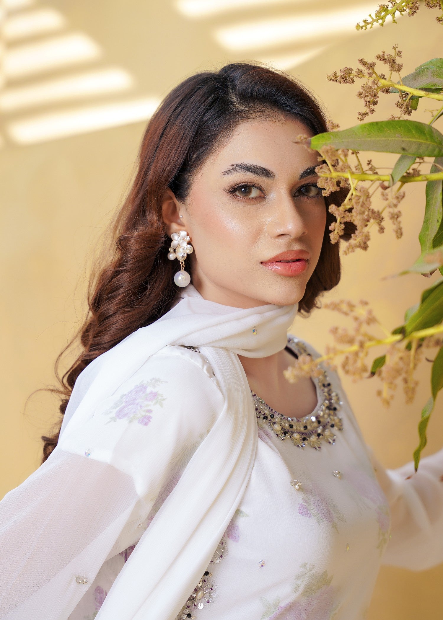 chiffon Kurta Set in Periwinkle
