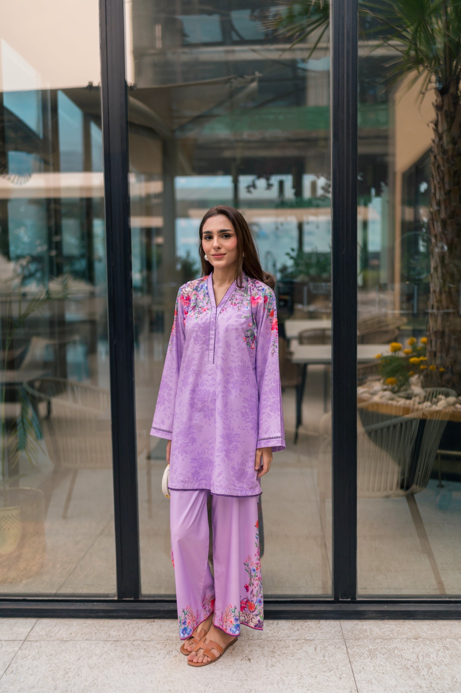 crepe Co ord Sets in Purple