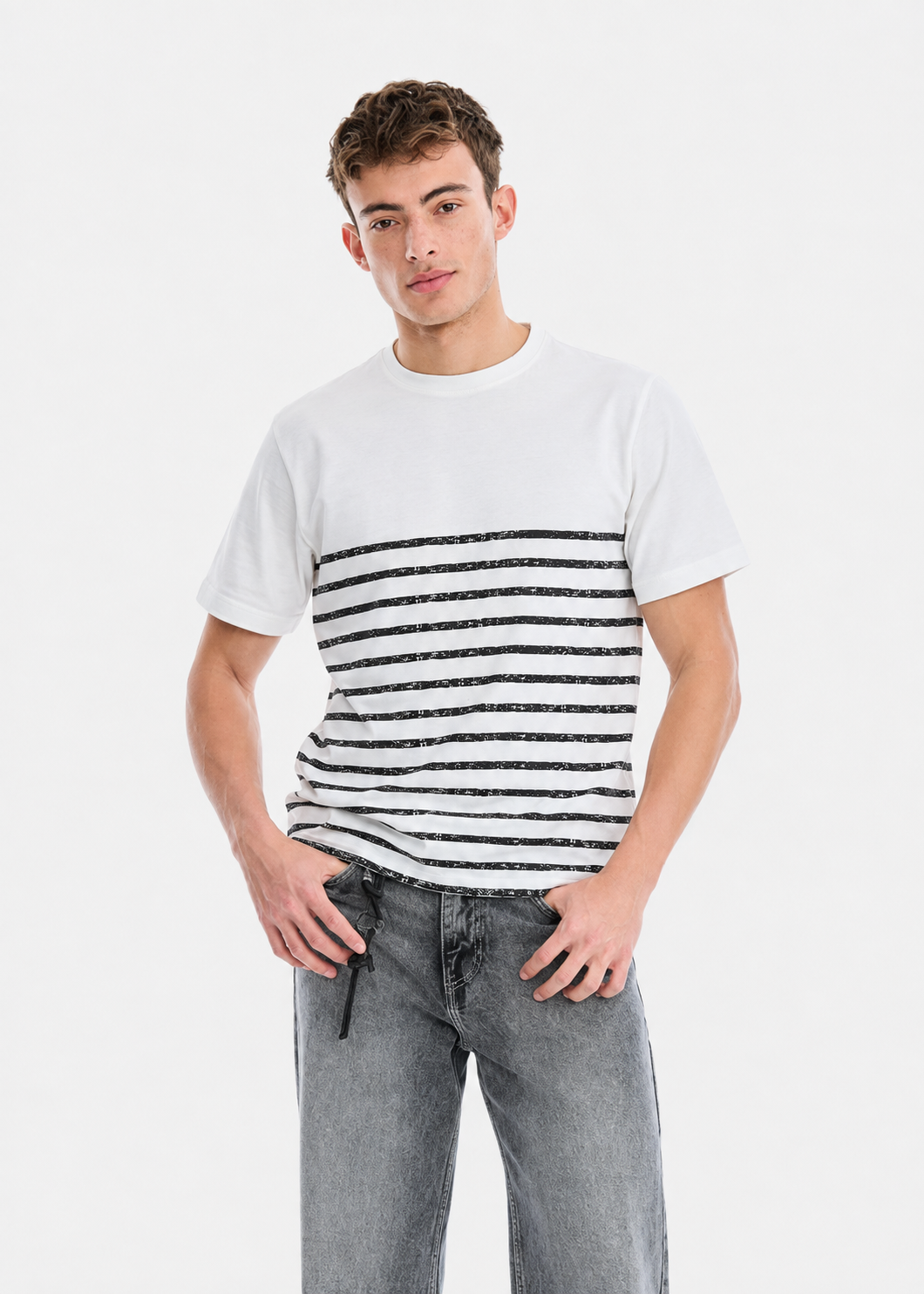 cotton T Shirt in White by Code