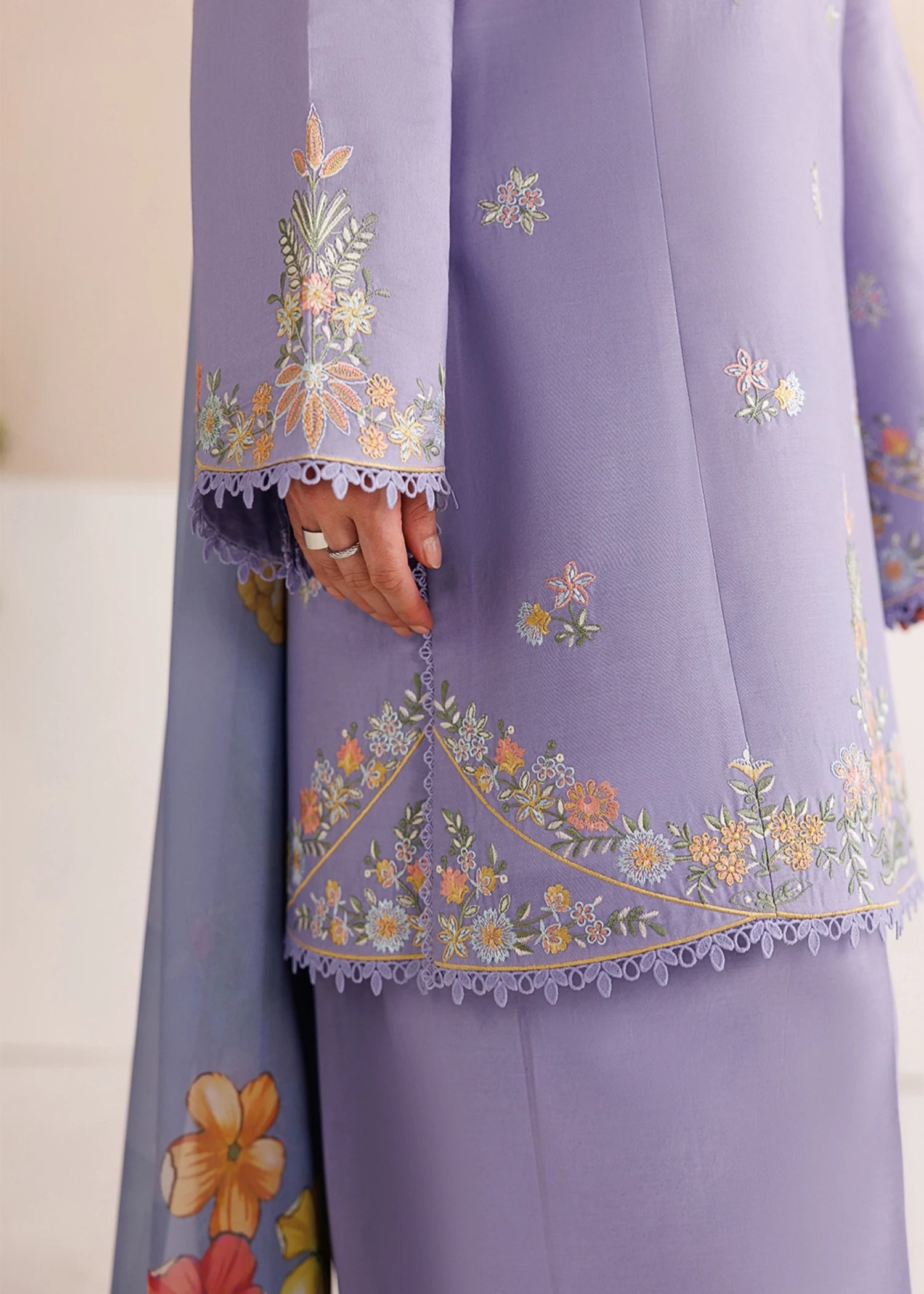 cotton Kurta Set in Lavender