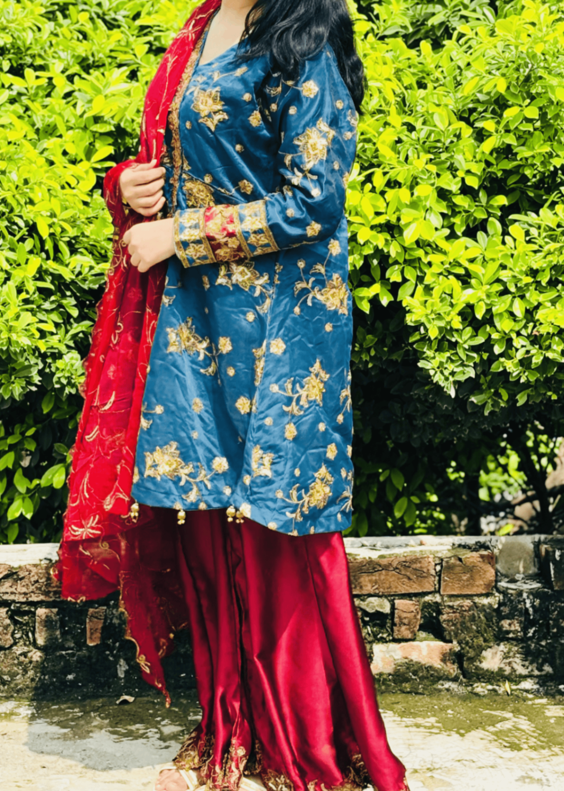 chiffon Short Frock in Navy blue