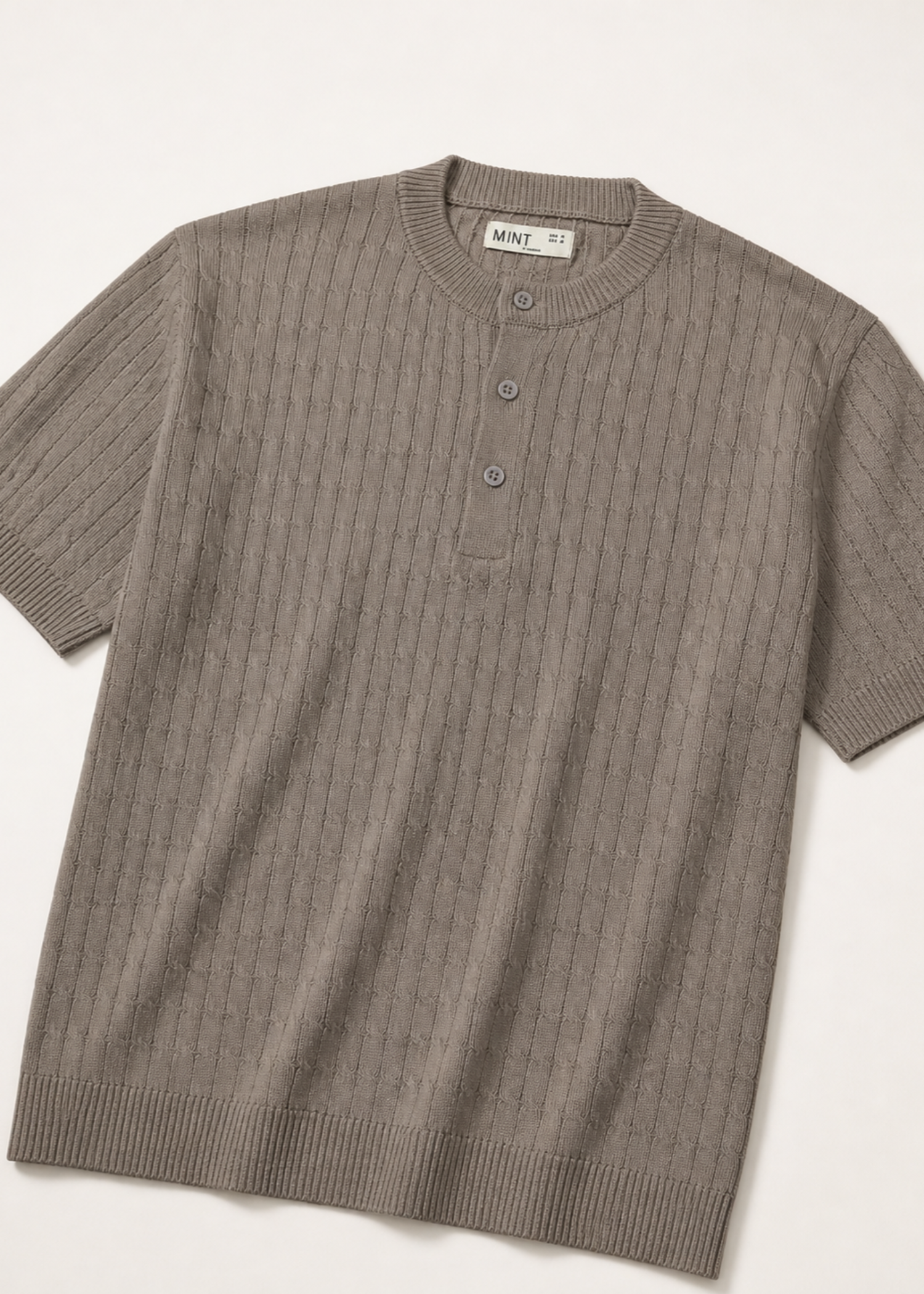 cotton T Shirt in Warm grey