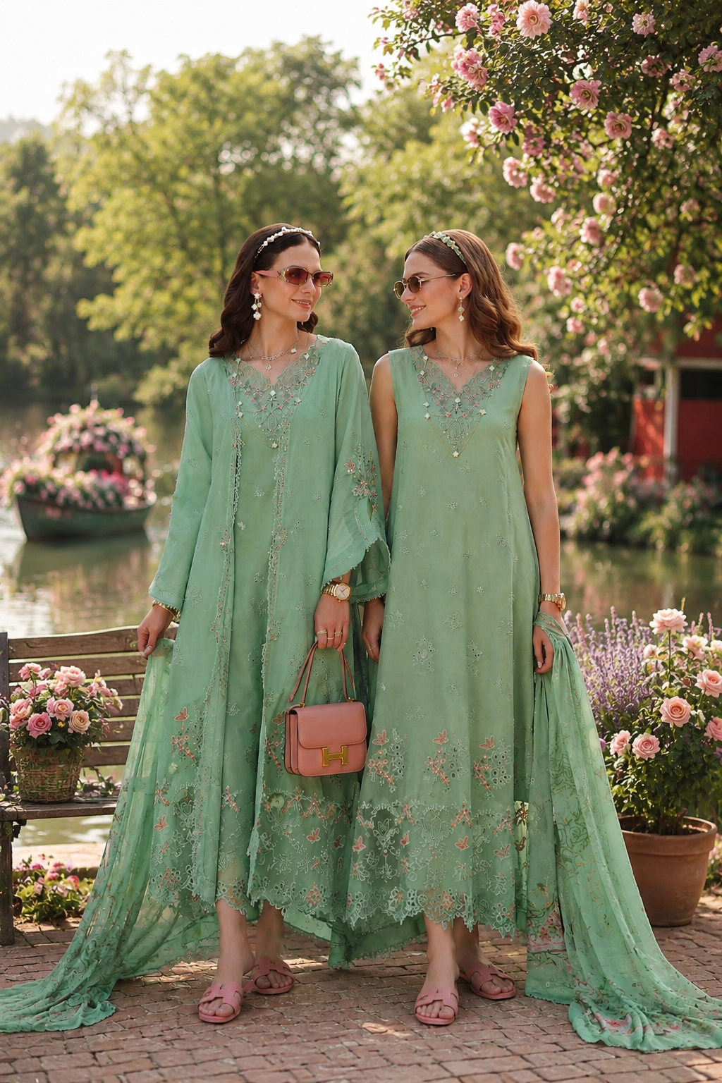 Noor Eid Printskhas Lawn – D9 – Aqua Minté