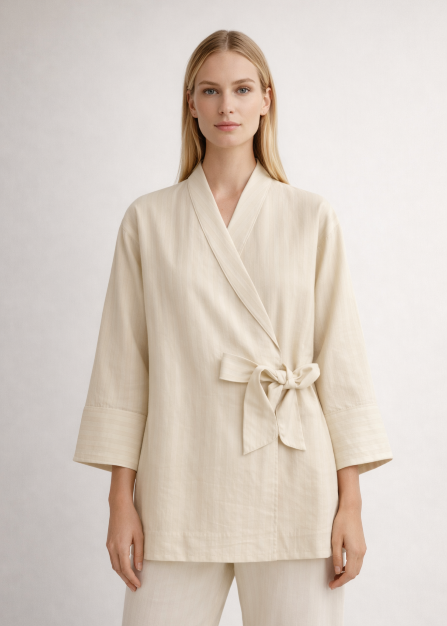 cotton linen Top in Cream