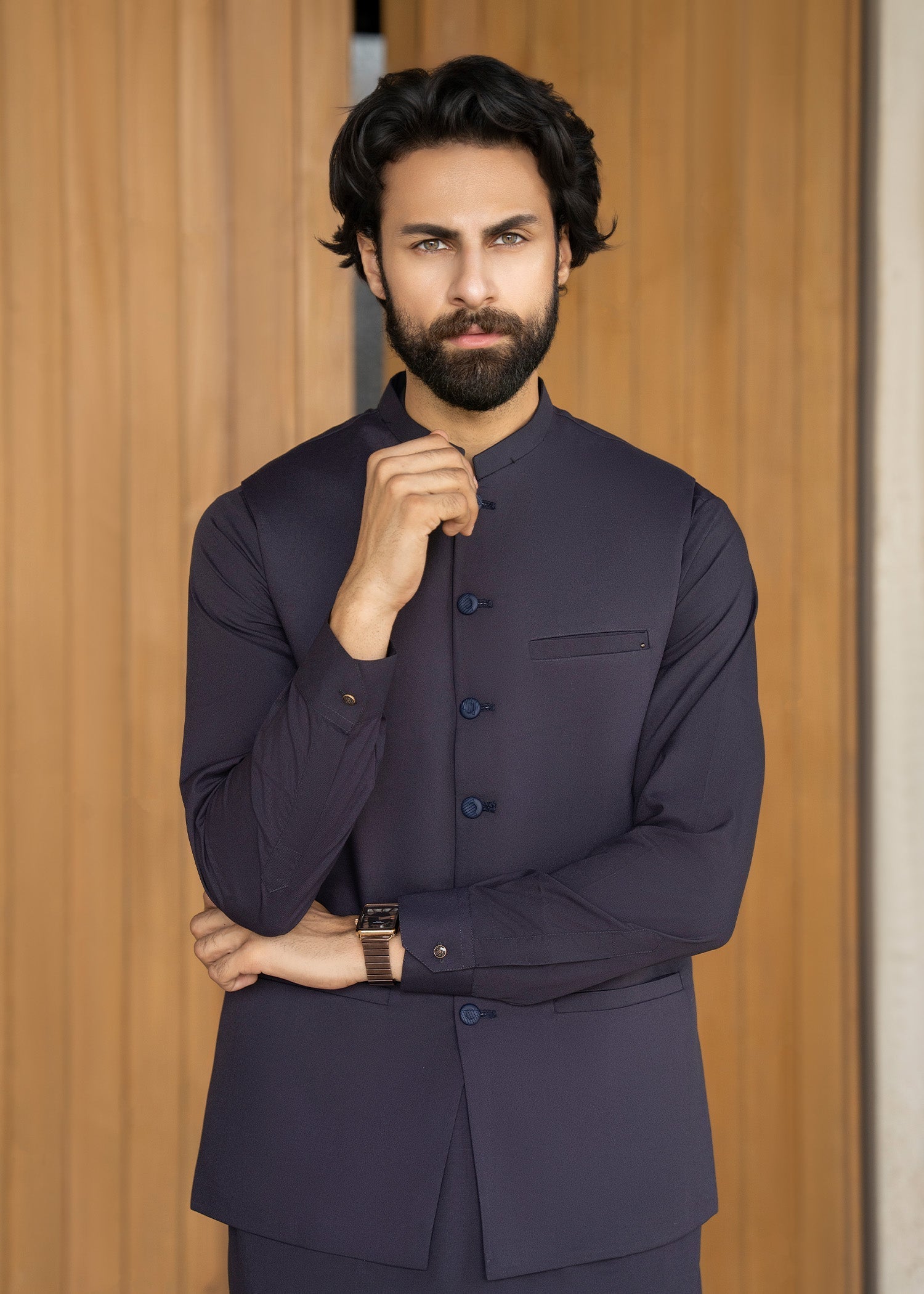 wash & wear Waistcoat in Purple