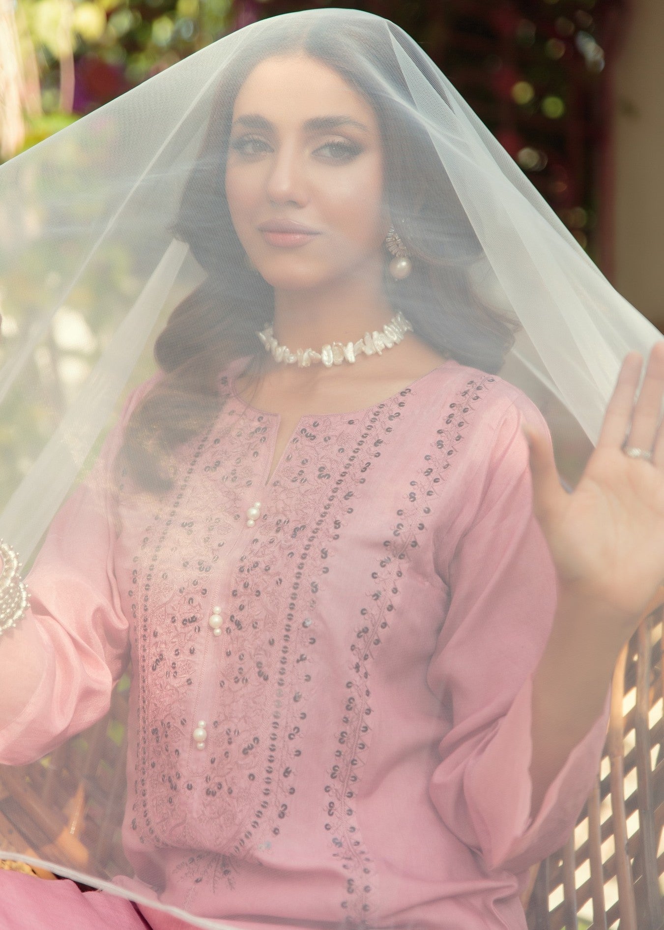 cotton silk Kurti in Baby pink