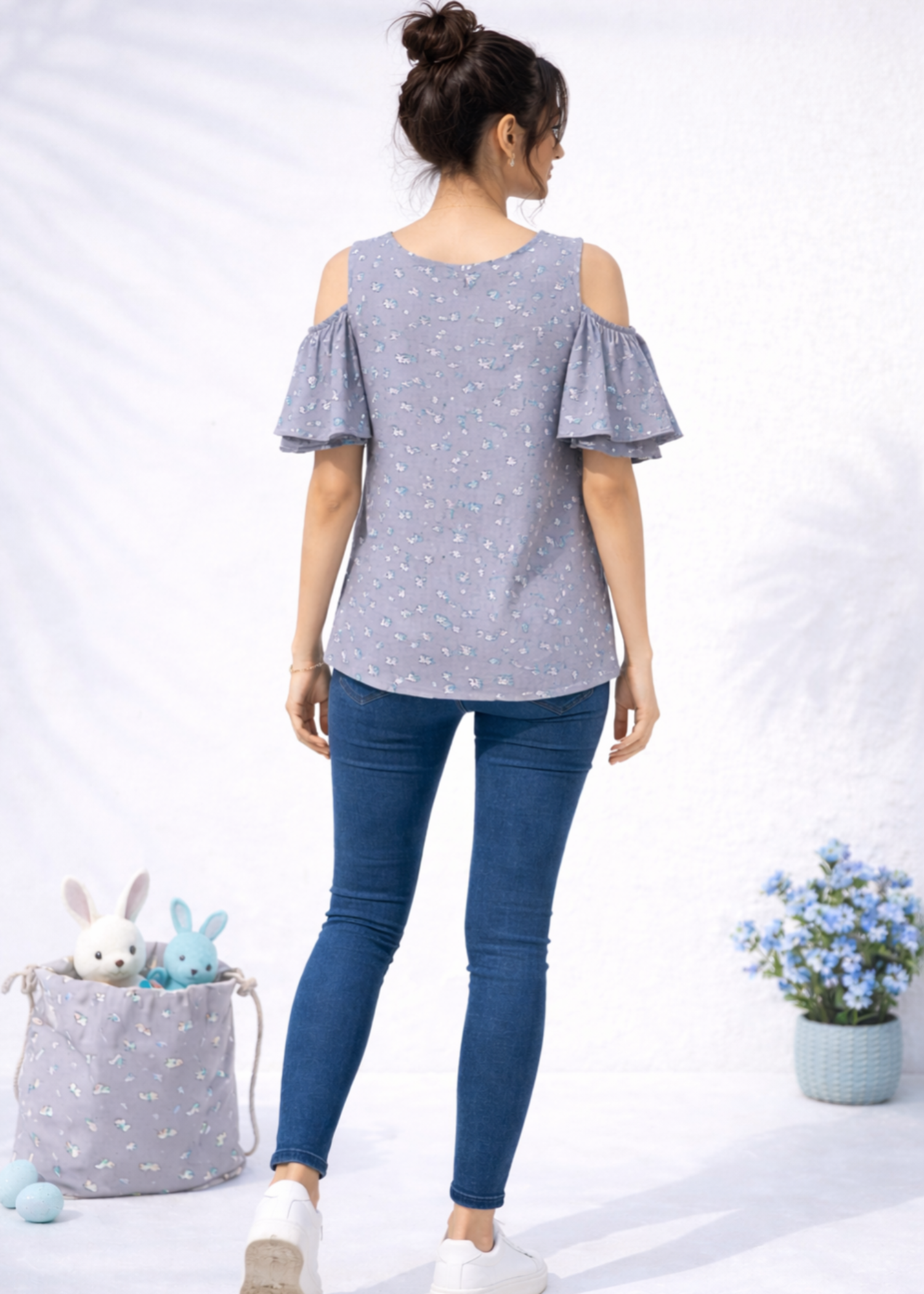 chiffon Tunic in Cool grey