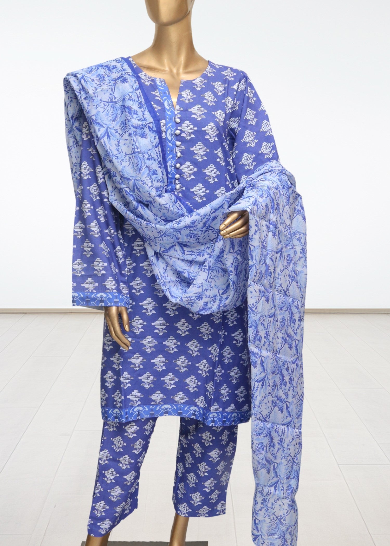 viscose raw silk Kurta Set in Periwinkle
