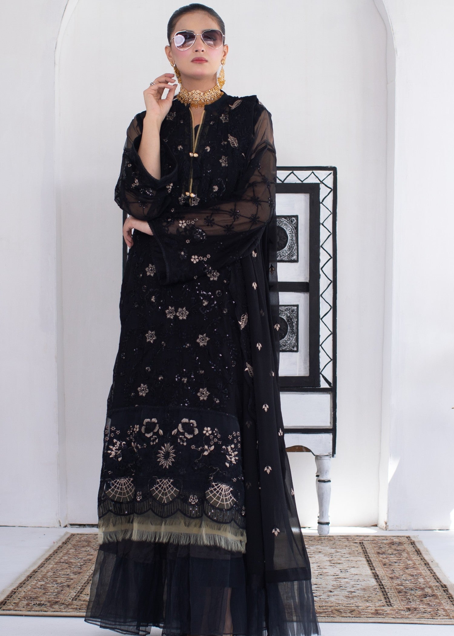 chiffon Unstitched in Black