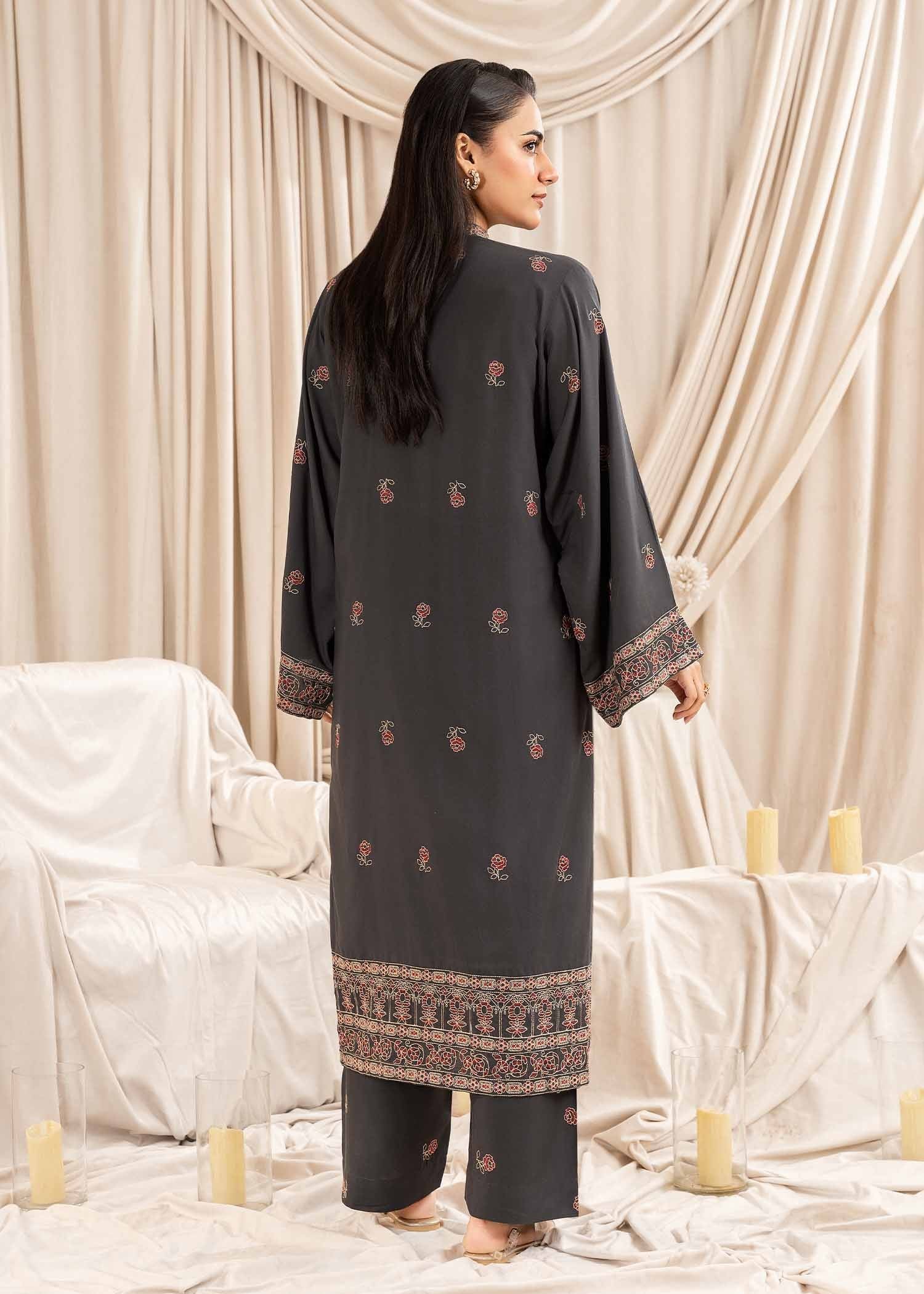 cotton viscose Kurta Set in Graphite