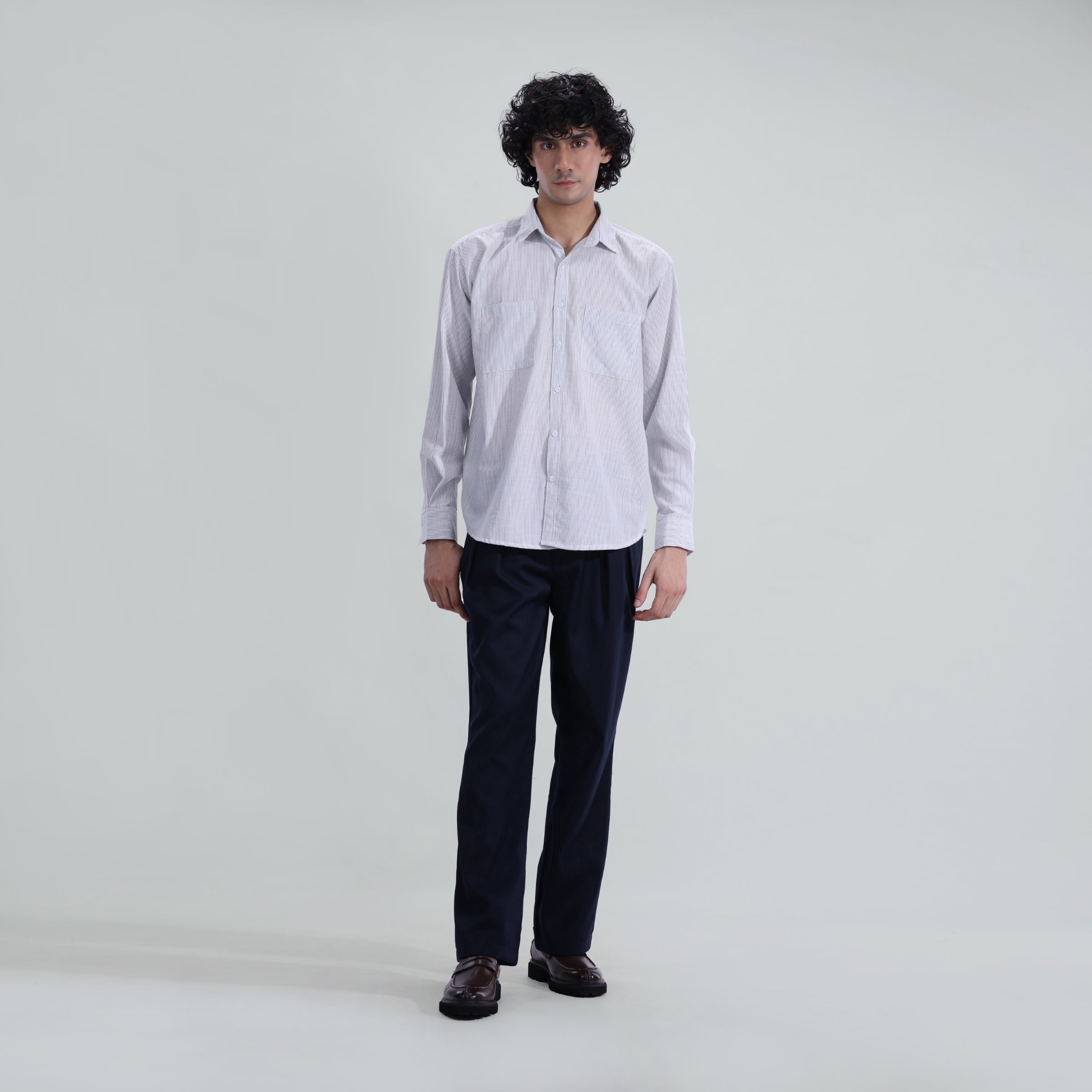 seersucker Formal Shirt in White