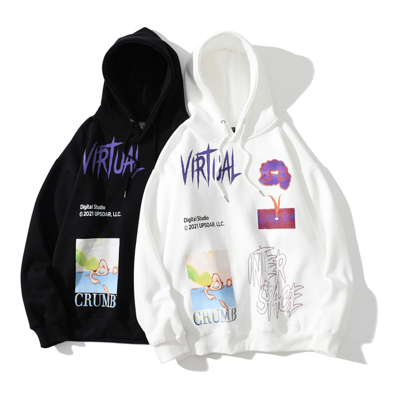 Printed Pullover Hooded Sweatshirt Pullover