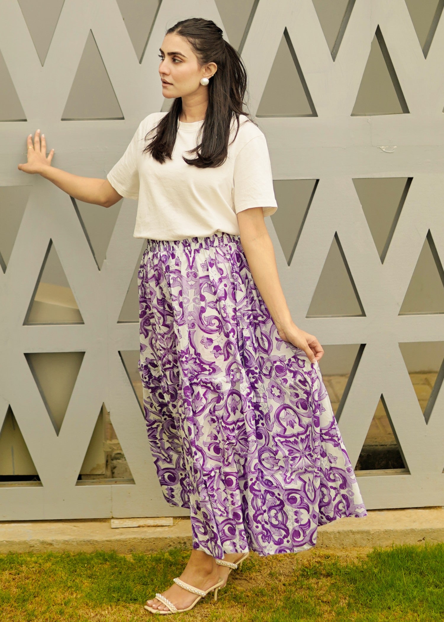 pure cotton Skirt in White