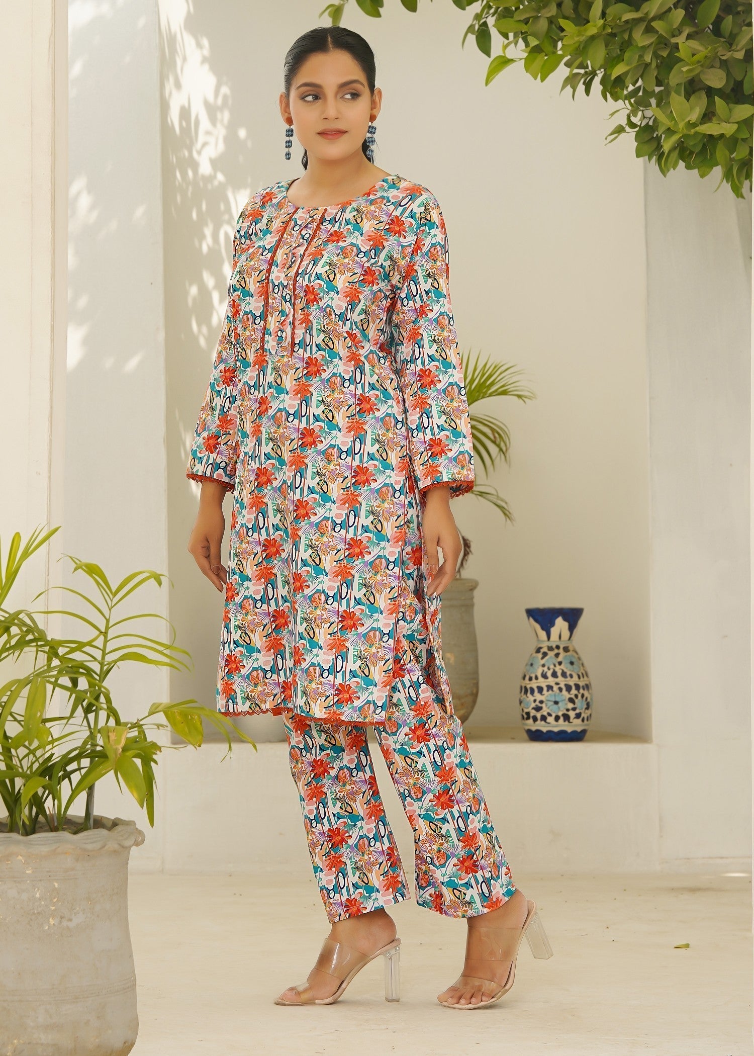 cotton satin Co Ord Sets in Multi